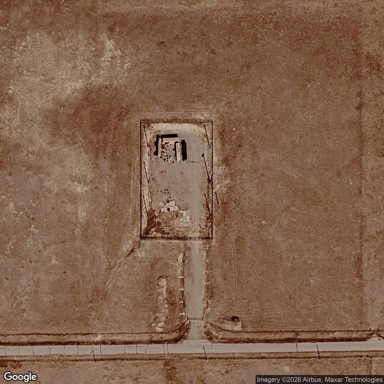 Current Google Satellite Image of Minuteman Launch Facility Q-11, Wyoming