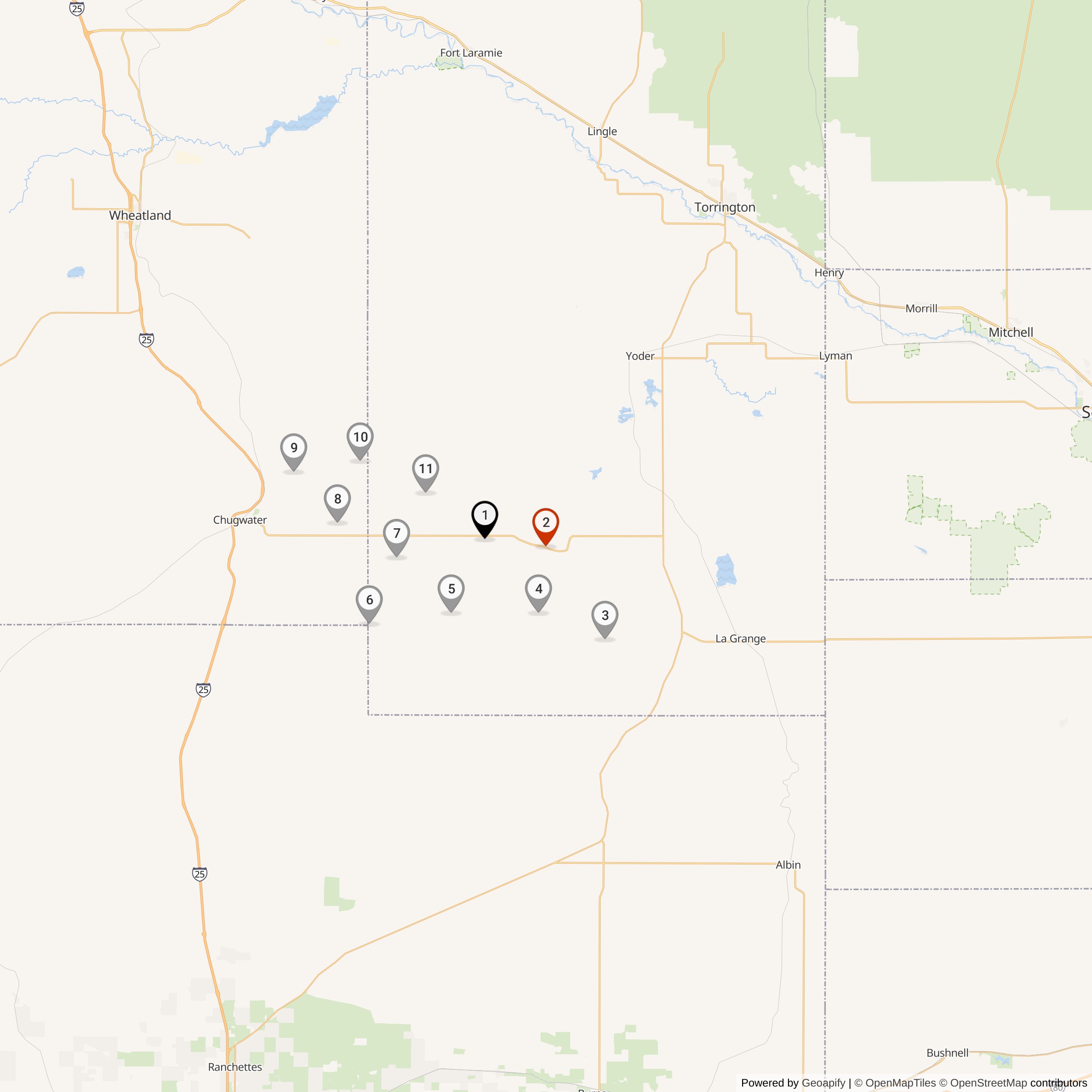 Map Showing Romeo Flight Missile Silos & MAF Locations