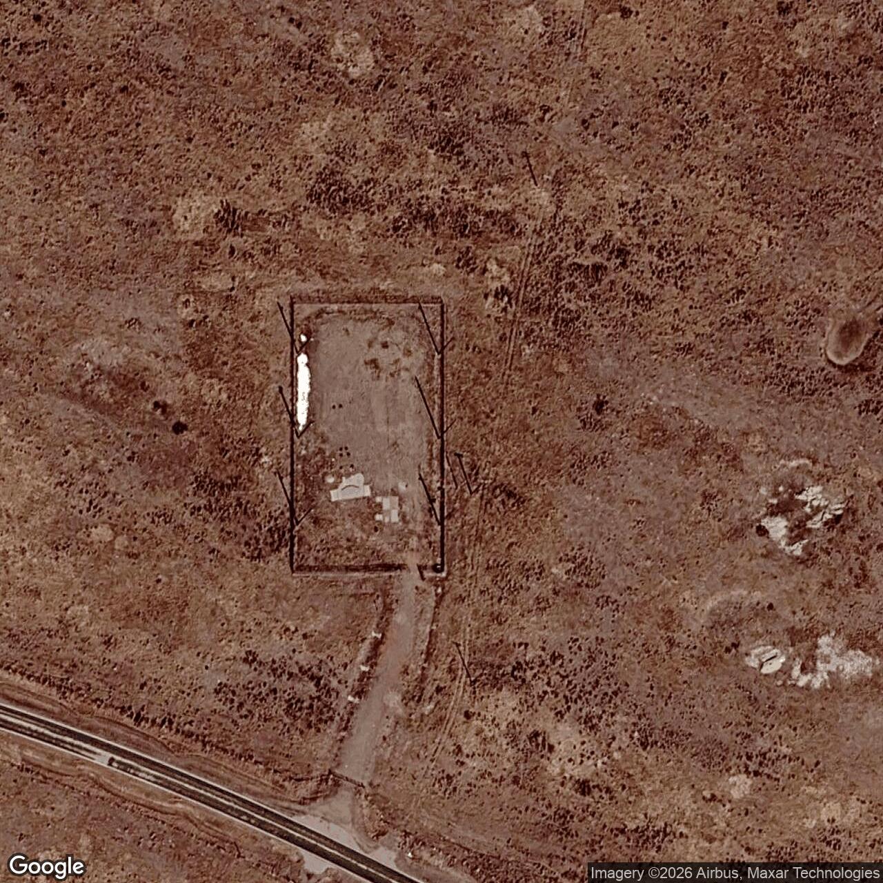 Current Google Satellite Image of Minuteman Launch Facility R-02, Wyoming