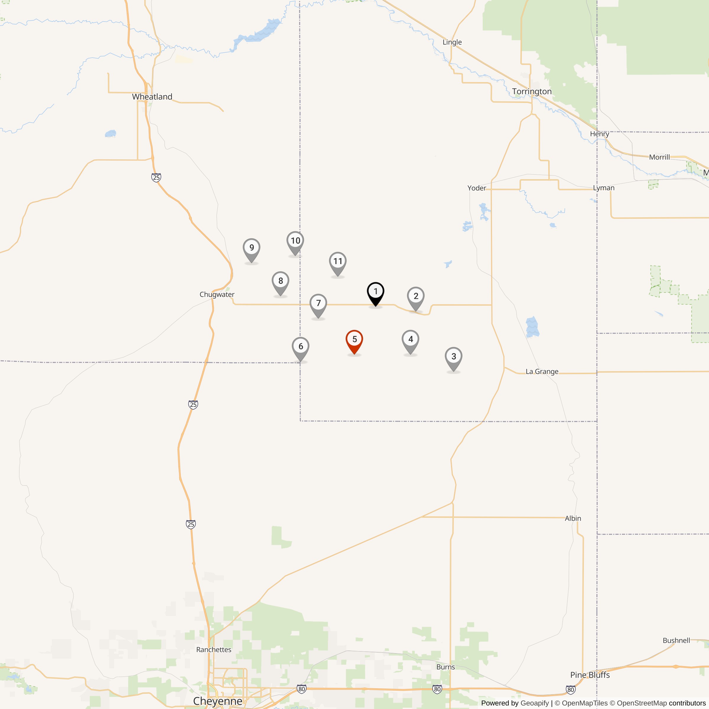 Map Showing Romeo Flight Missile Silos & MAF Locations