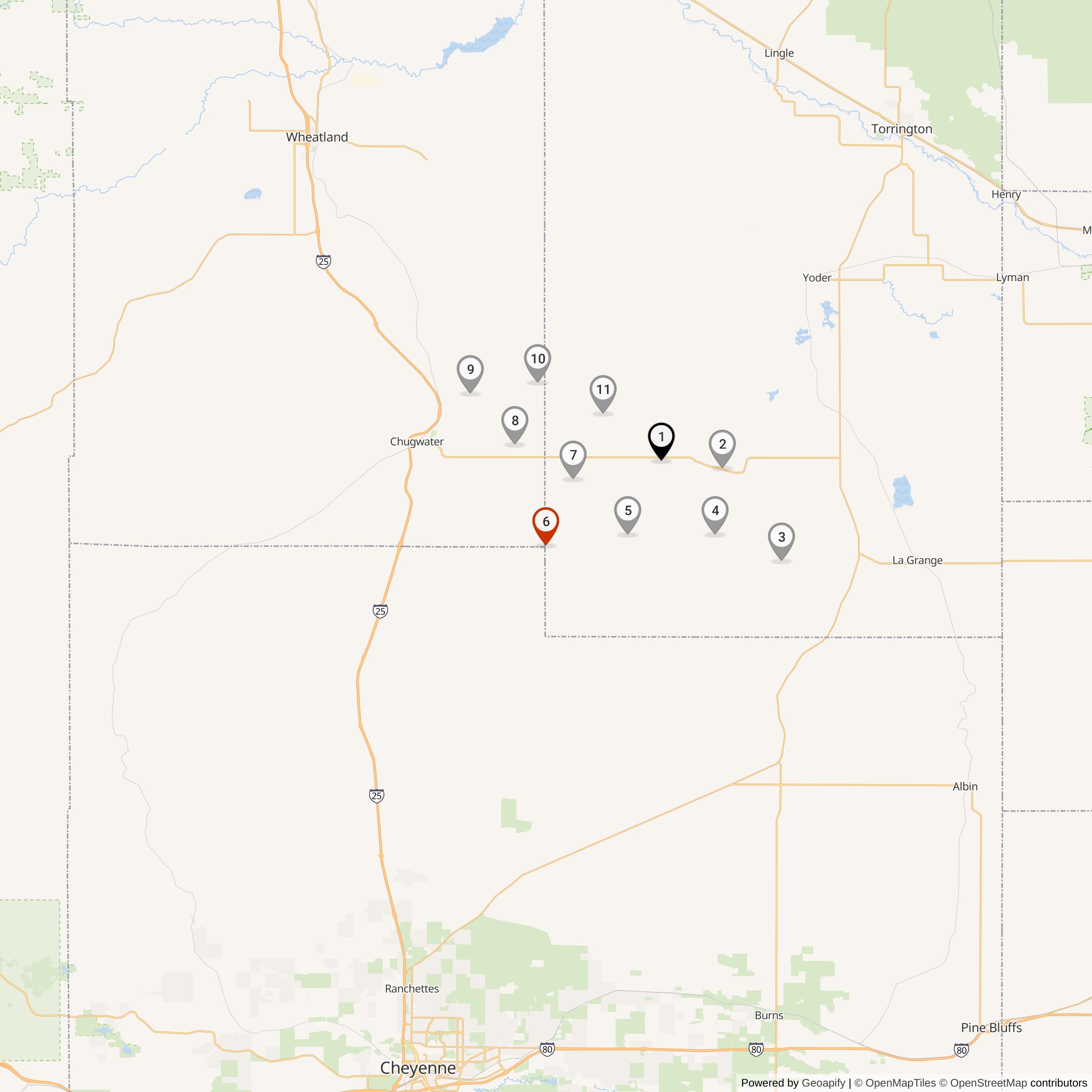 Map Showing Romeo Flight Missile Silos & MAF Locations