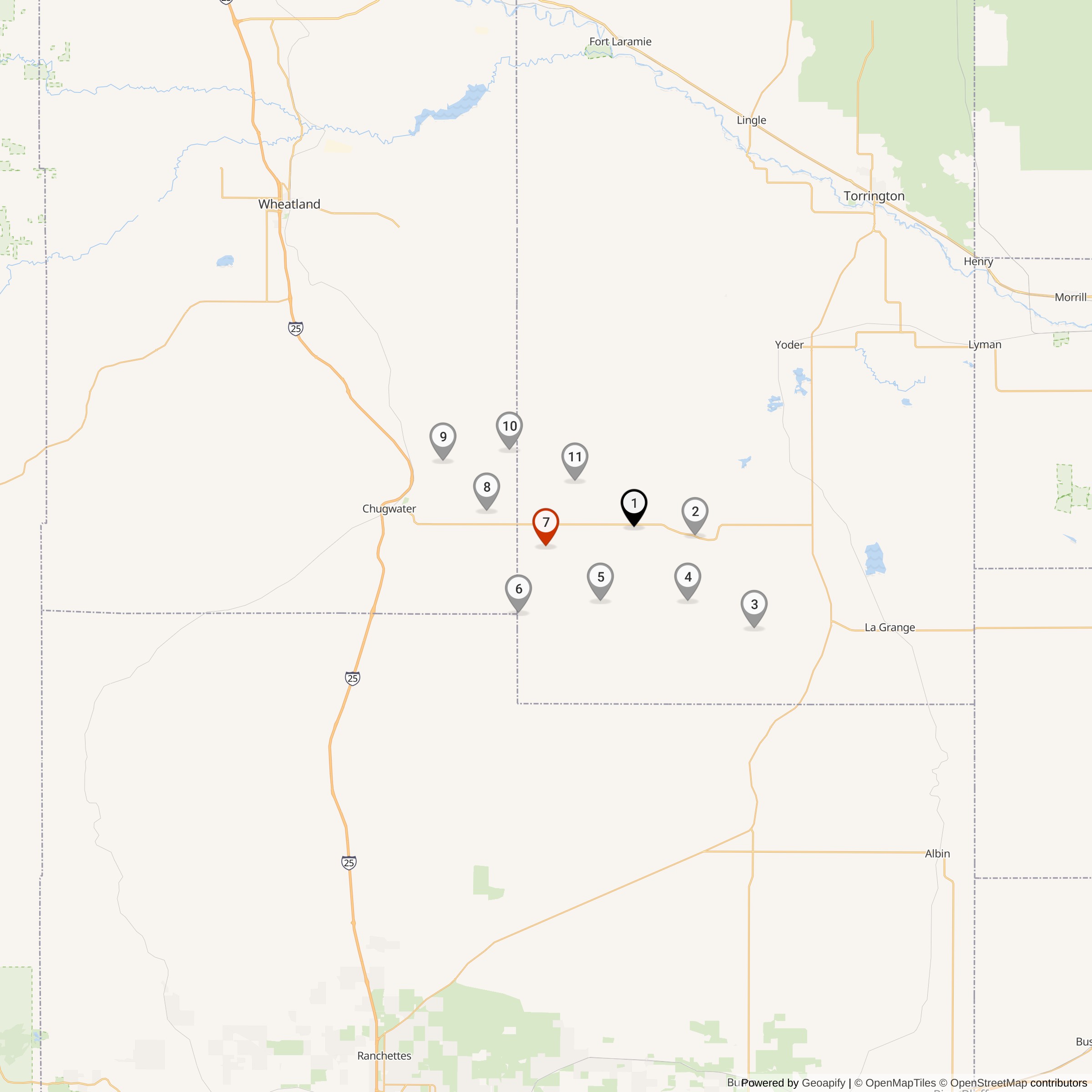 Map Showing Romeo Flight Missile Silos & MAF Locations