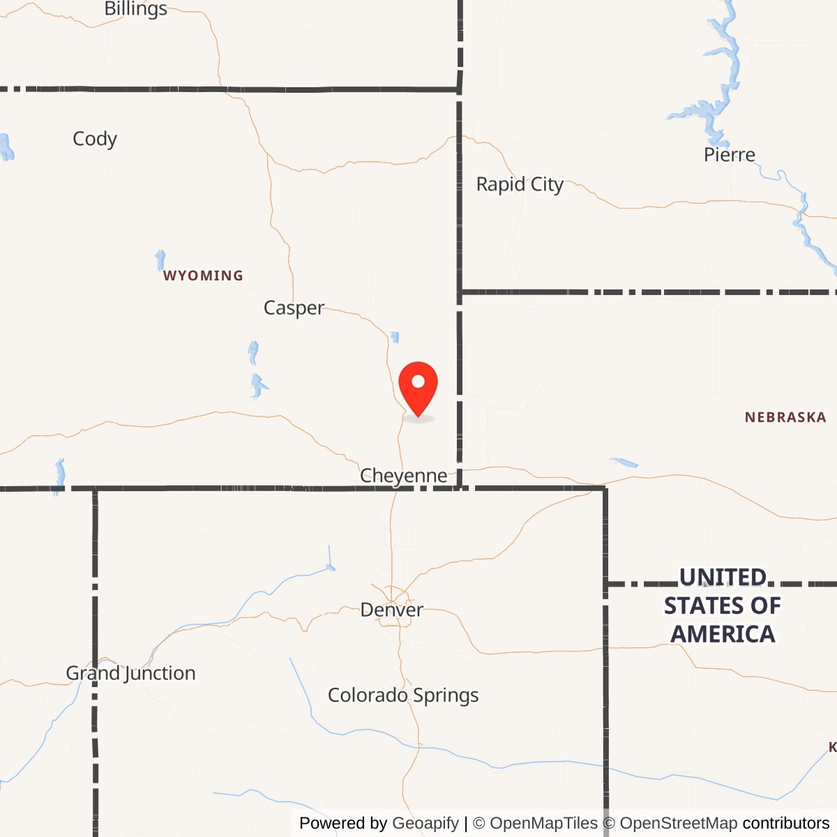 Map showing location of Launch Facility R-07, Wyoming