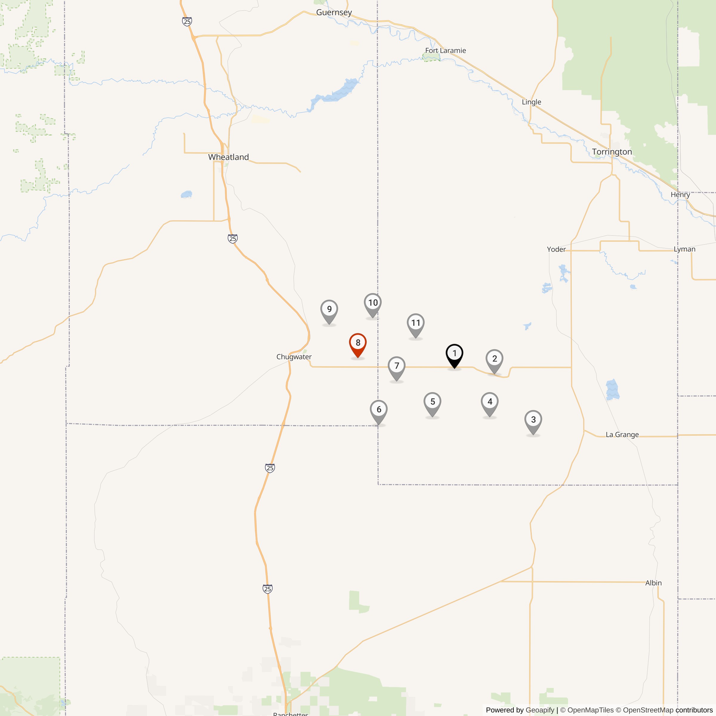 Map Showing Romeo Flight Missile Silos & MAF Locations
