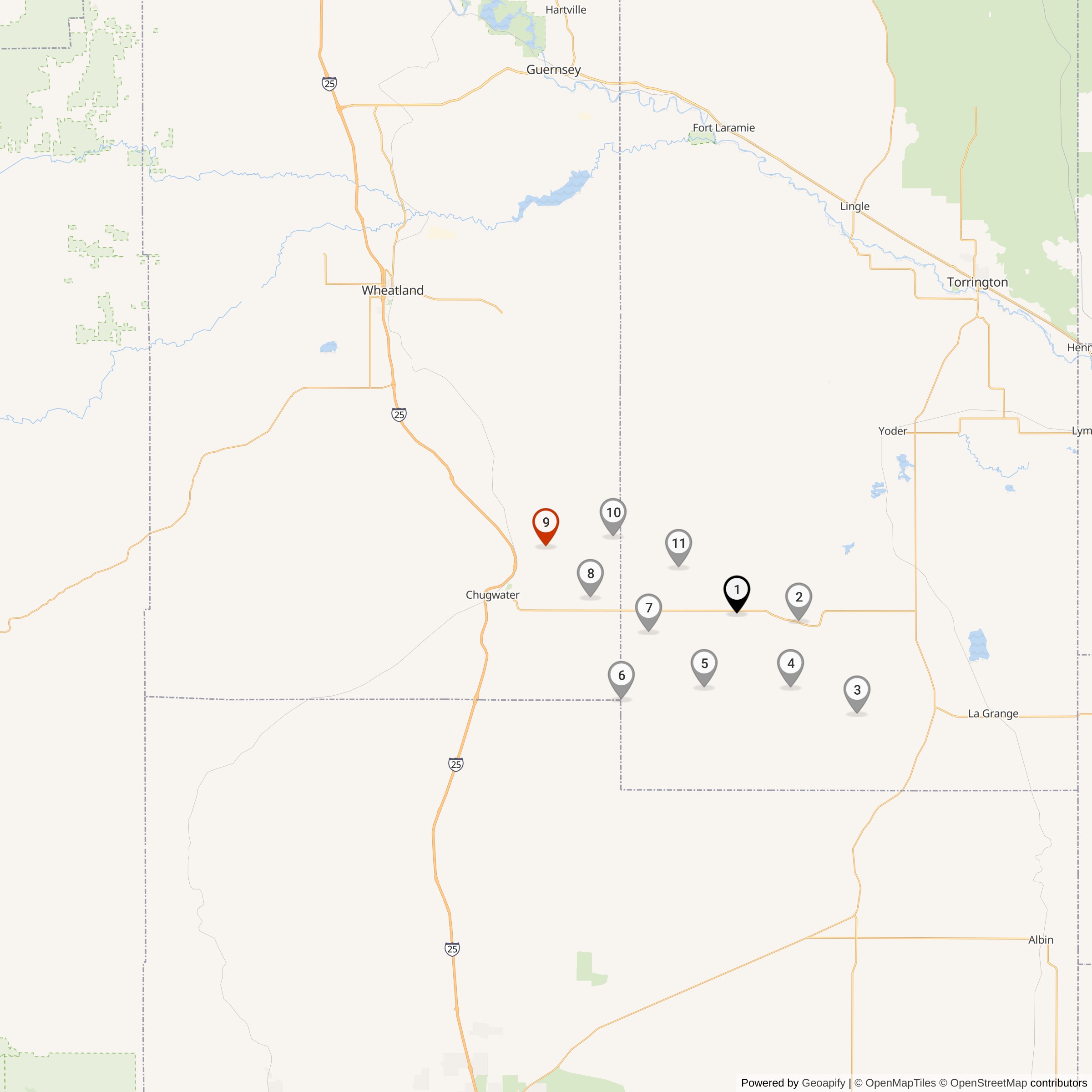 Map Showing Romeo Flight Missile Silos & MAF Locations