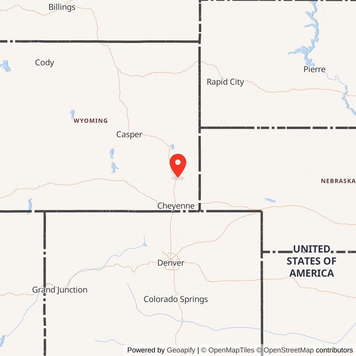 Map showing location of Launch Facility R-09, Wyoming