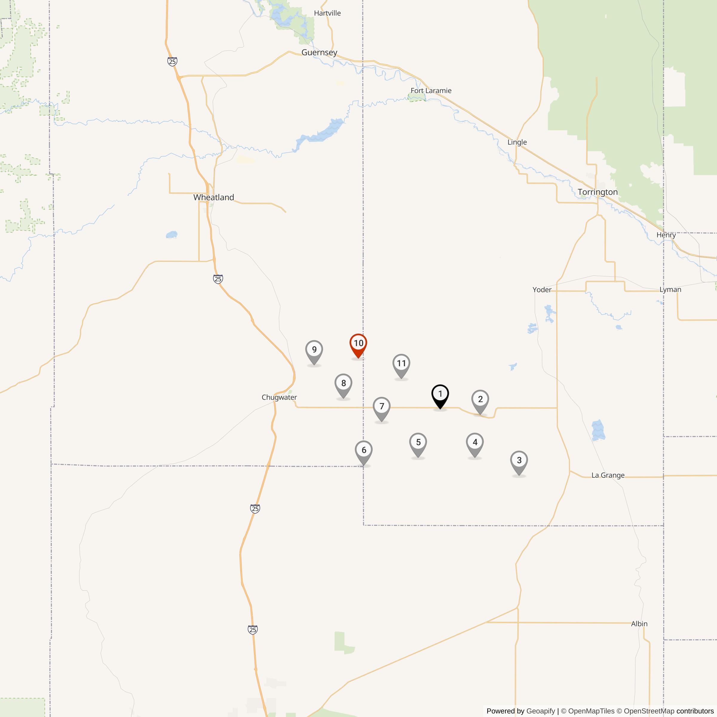 Map Showing Romeo Flight Missile Silos & MAF Locations