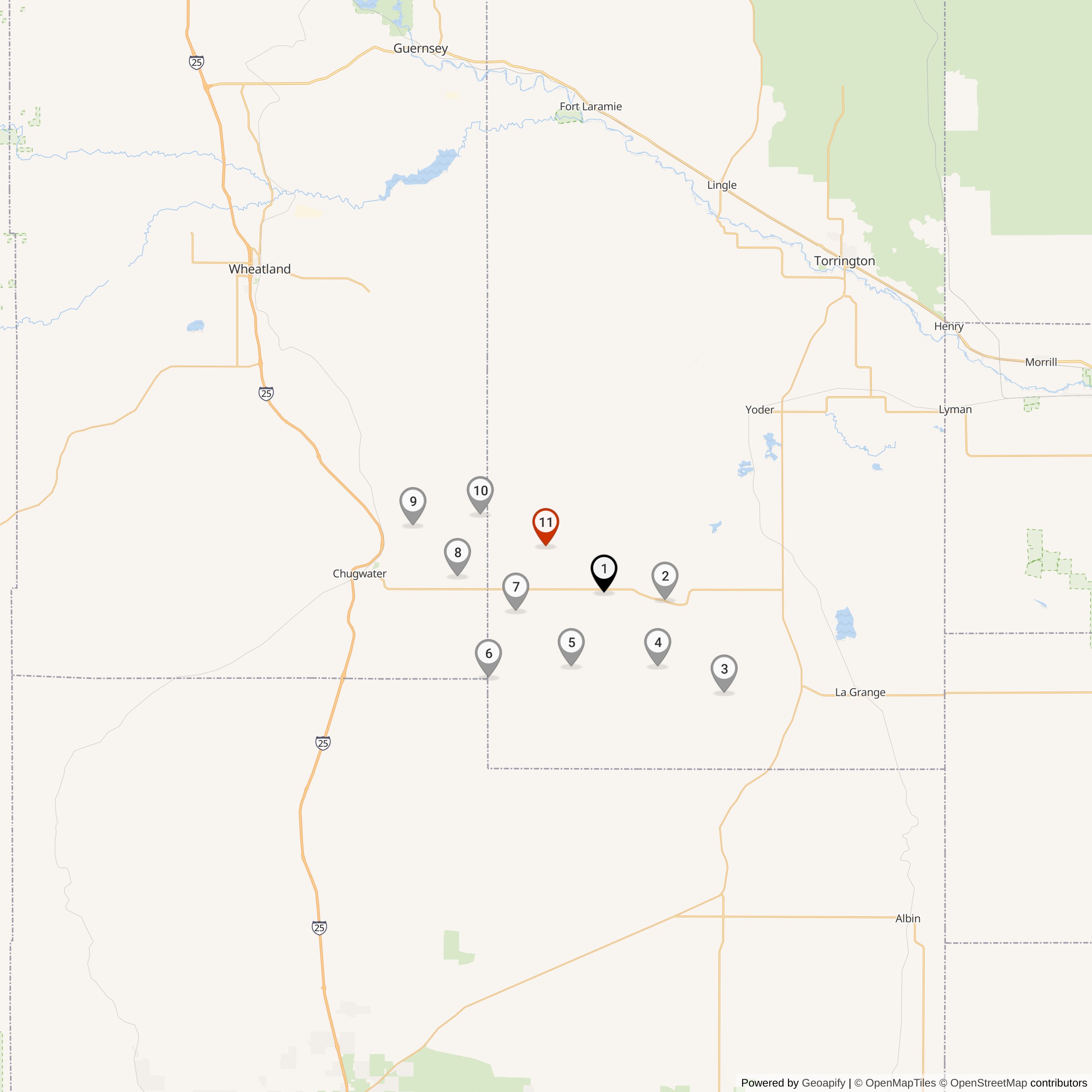 Map Showing Romeo Flight Missile Silos & MAF Locations