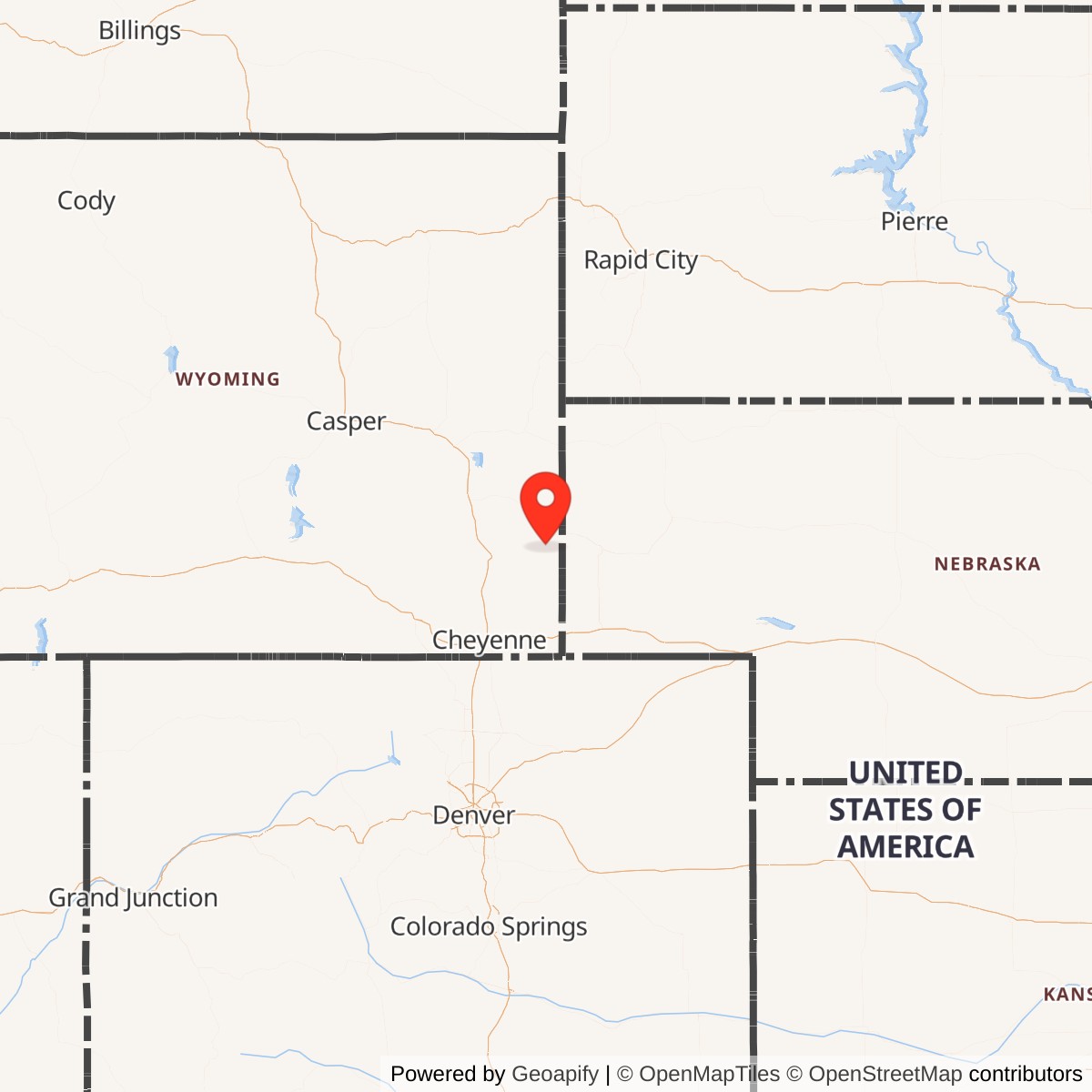 Map showing location of Minuteman S-01 Missile Alert Facility and Sierra Flight, Wyoming