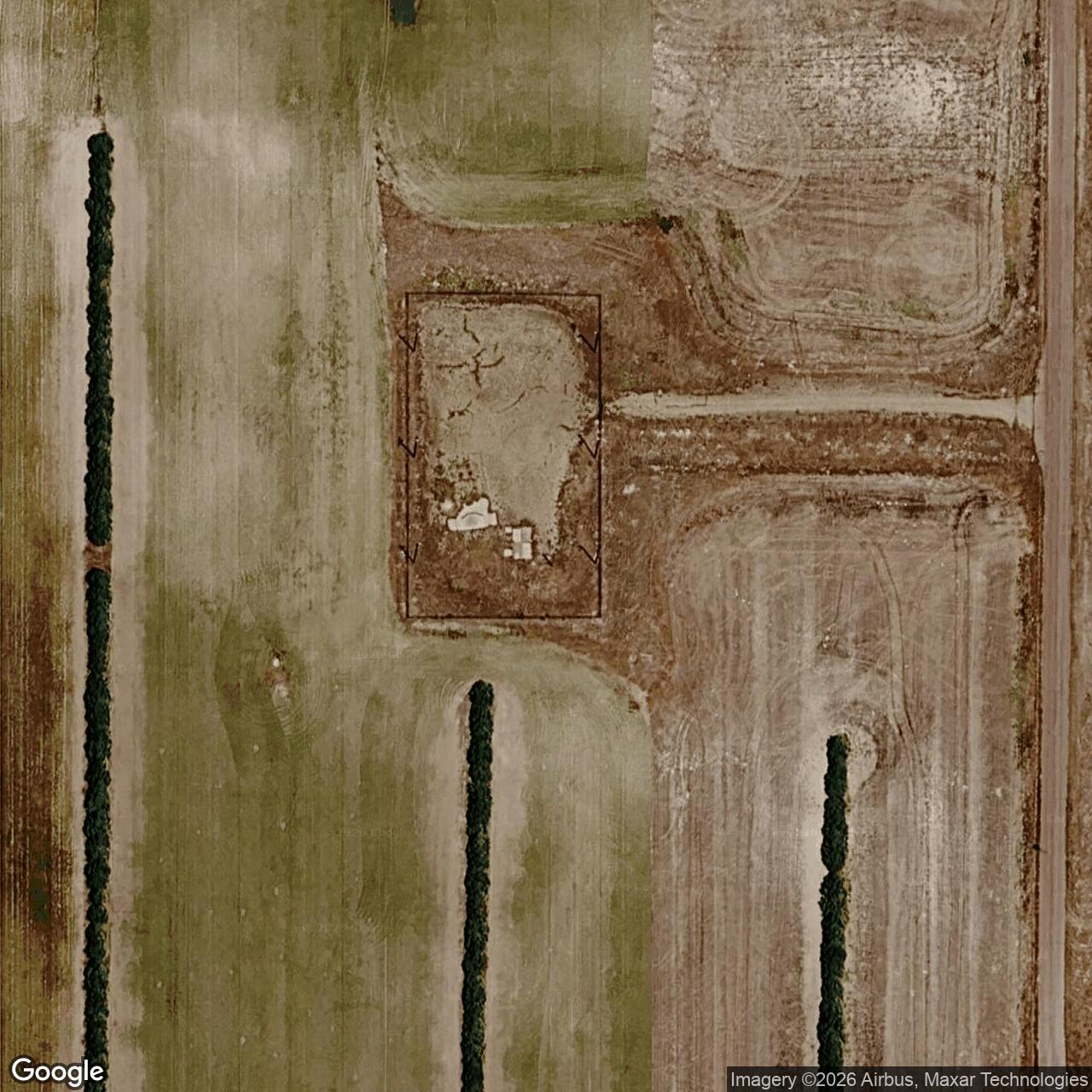 Current Google Satellite Image of Minuteman Launch Facility S-02, Wyoming