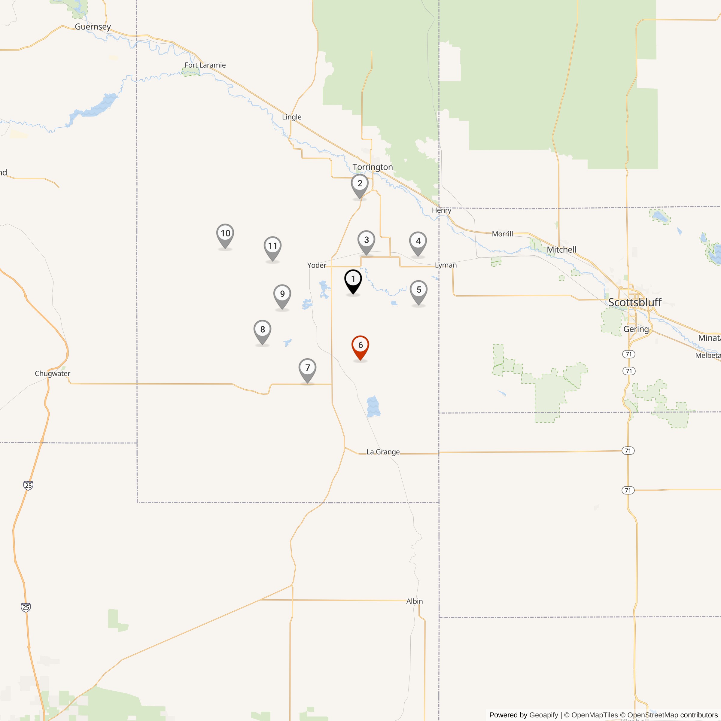 Map Showing Sierra Flight Missile Silos & MAF Locations