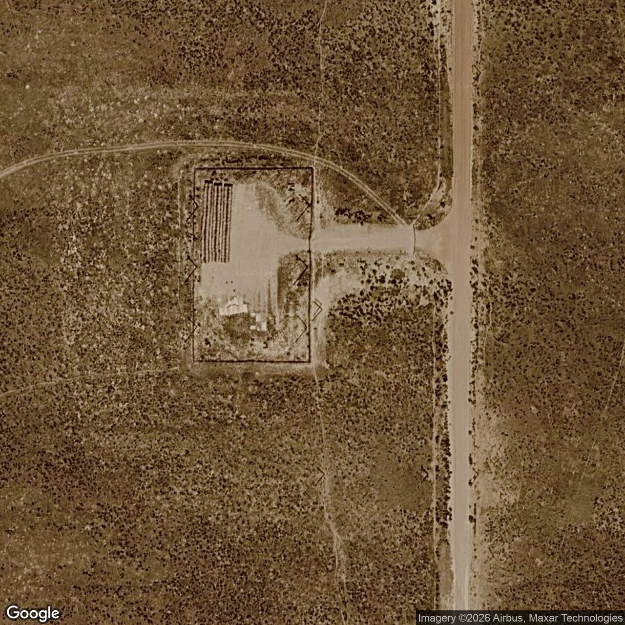 Current Google Satellite Image of Minuteman Launch Facility S-06, Wyoming