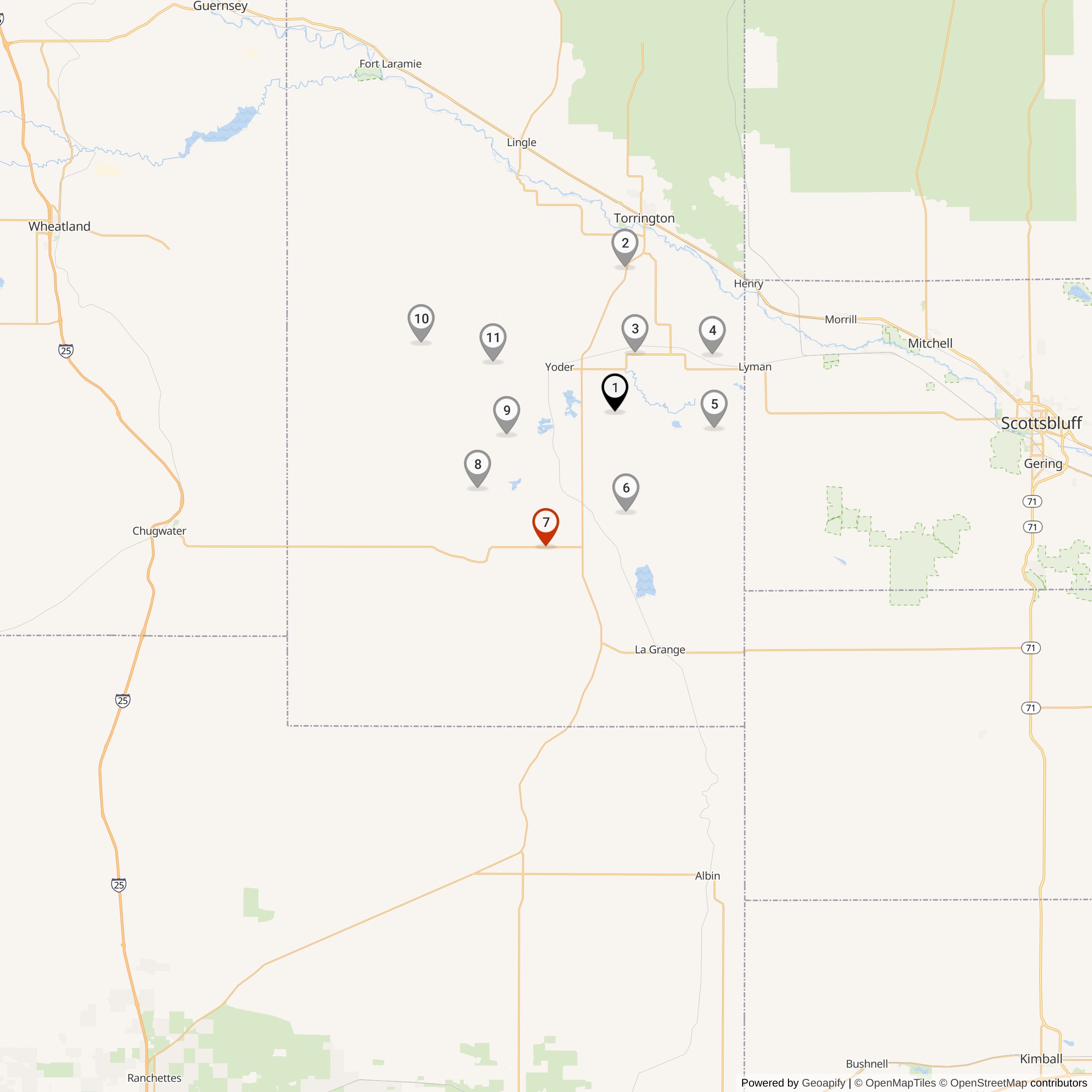 Map Showing Sierra Flight Missile Silos & MAF Locations