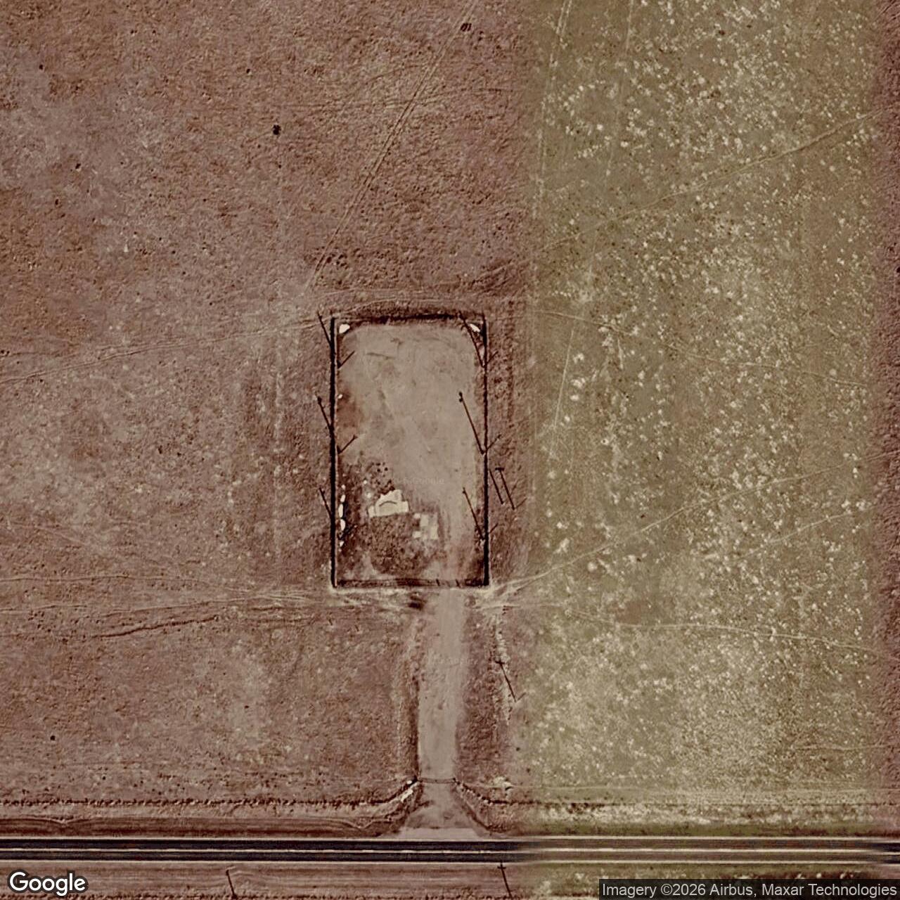 Current Google Satellite Image of Minuteman Launch Facility S-07, Wyoming