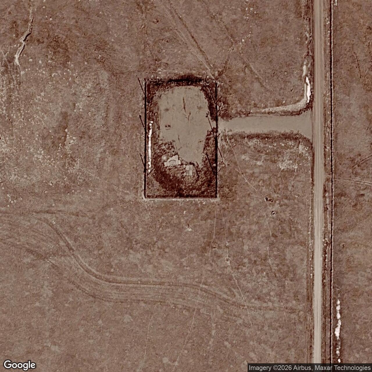 Current Google Satellite Image of Minuteman Launch Facility S-08, Wyoming