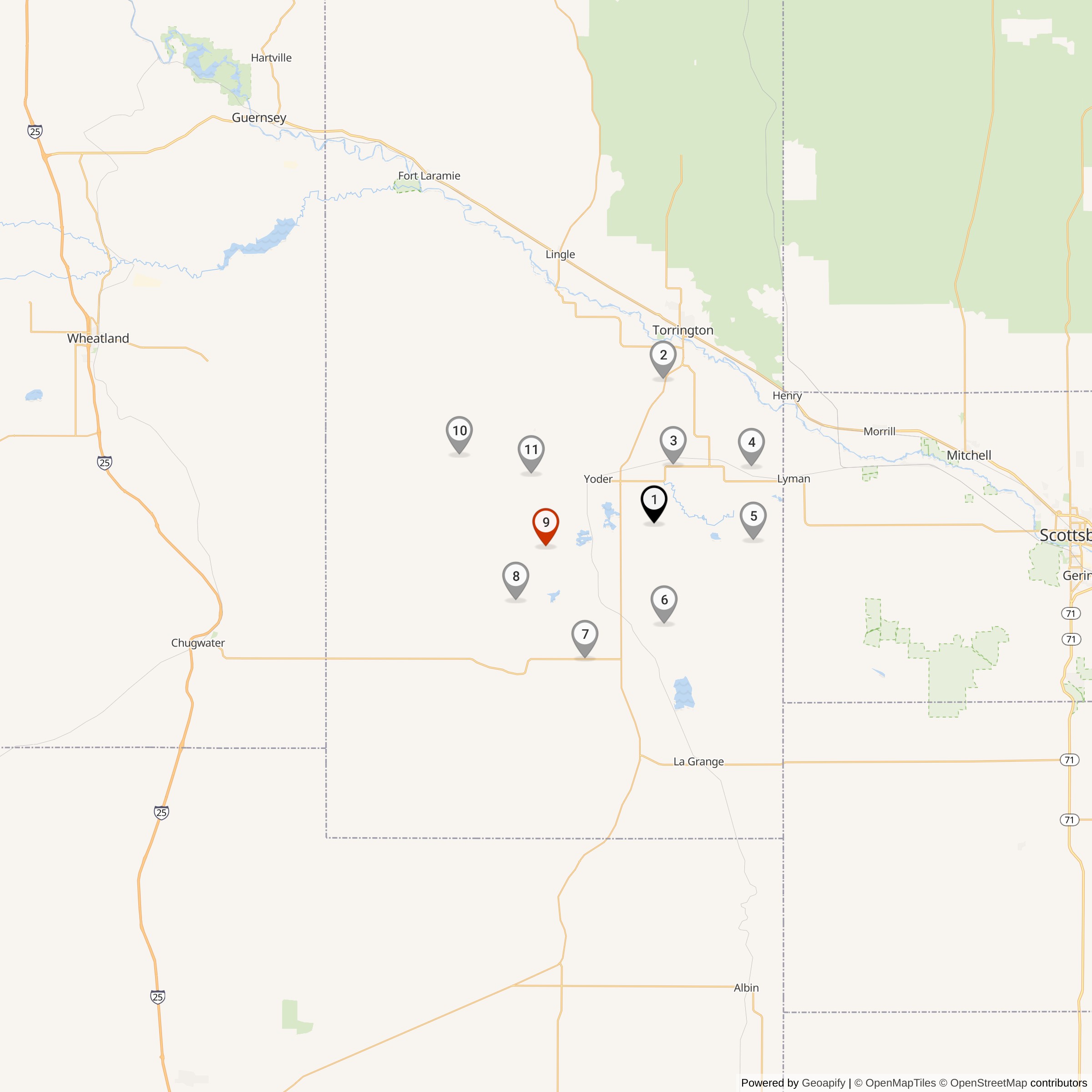 Map Showing Sierra Flight Missile Silos & MAF Locations