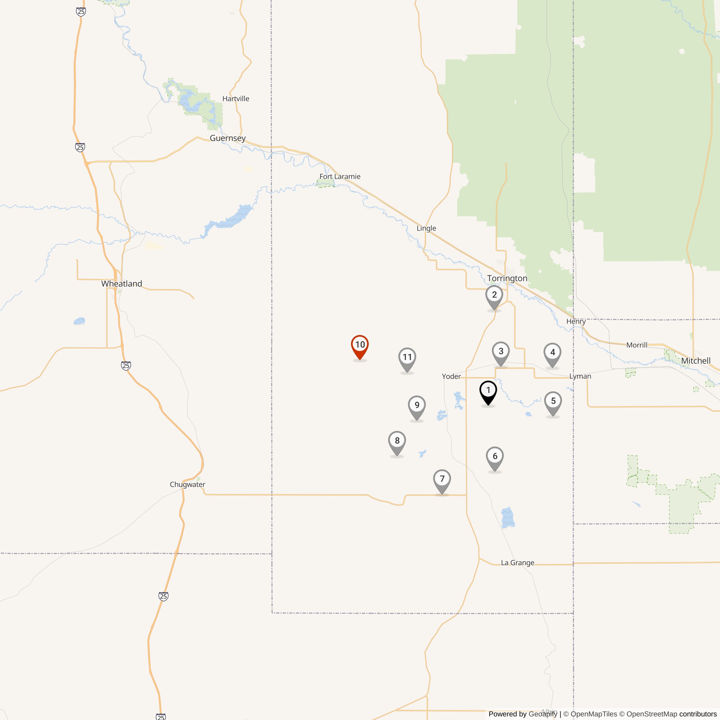 Map Showing Sierra Flight Missile Silos & MAF Locations
