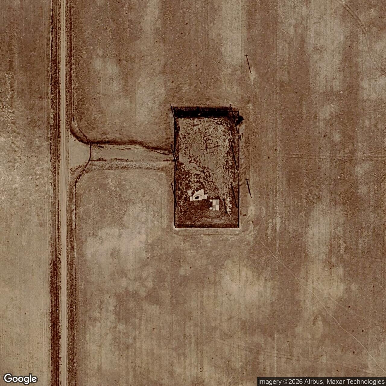 Current Google Satellite Image of Minuteman Launch Facility S-10, Wyoming