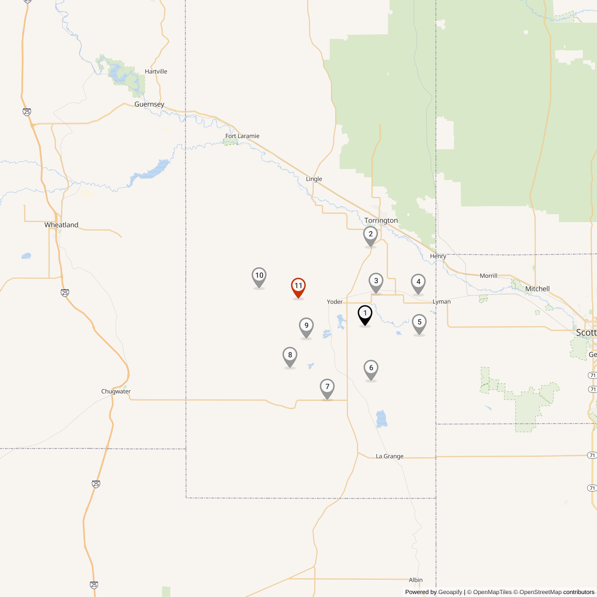 Map Showing Sierra Flight Missile Silos & MAF Locations