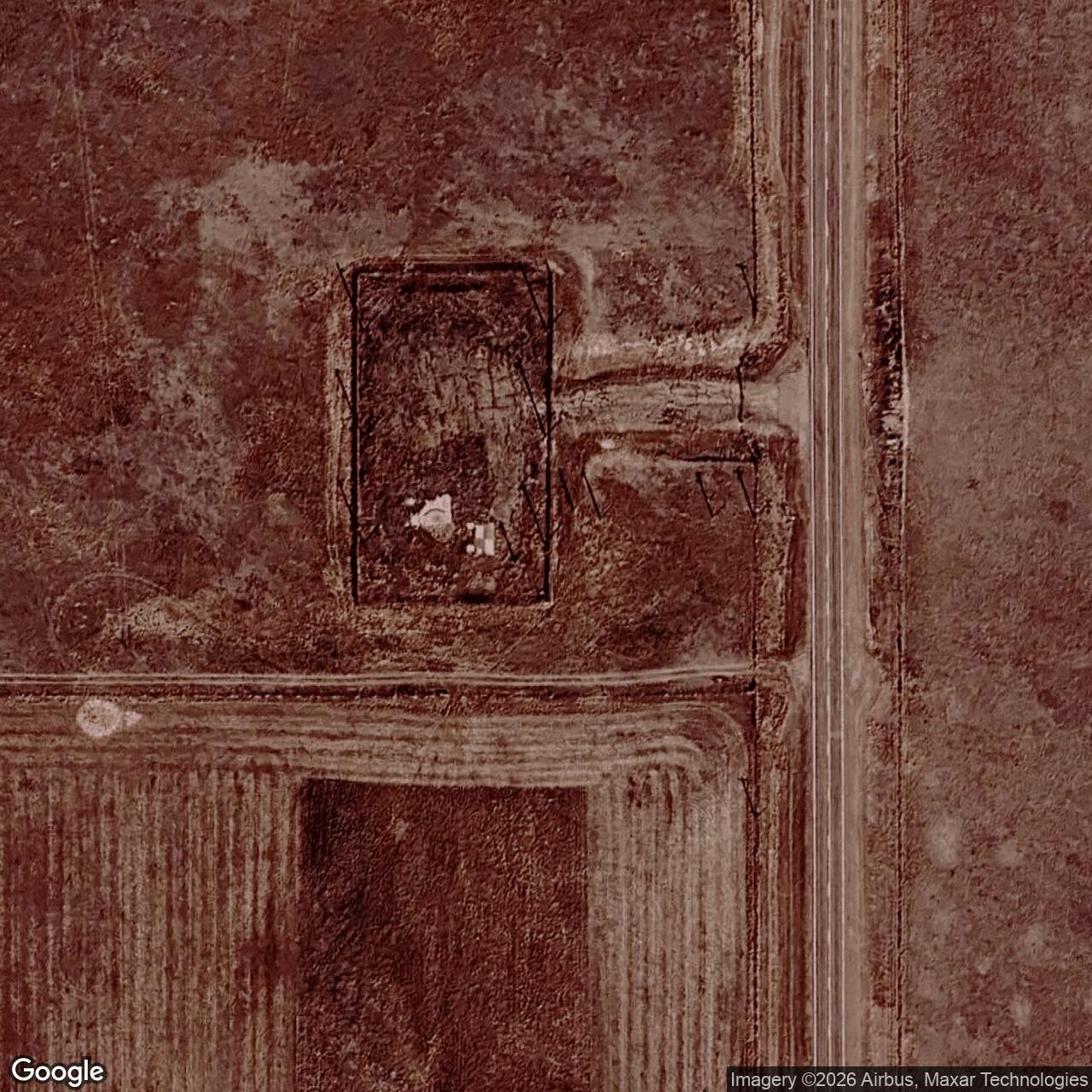 Current Google Satellite Image of Minuteman Launch Facility S-11, Wyoming