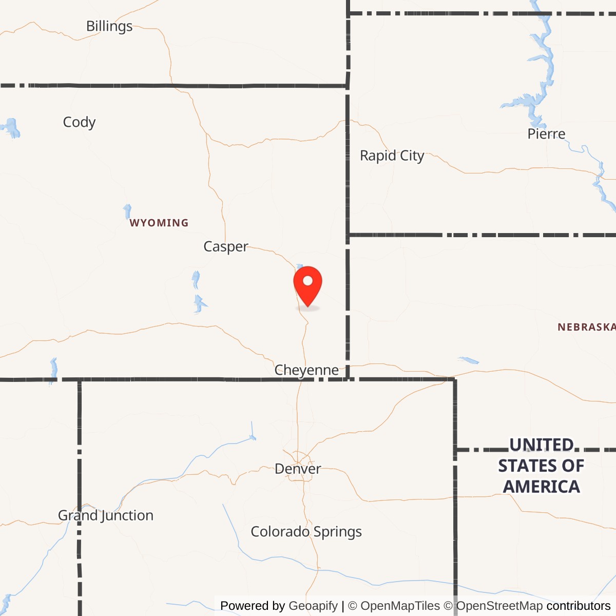 Map showing location of Minuteman T-01 Missile Alert Facility and Tango Flight, Wyoming