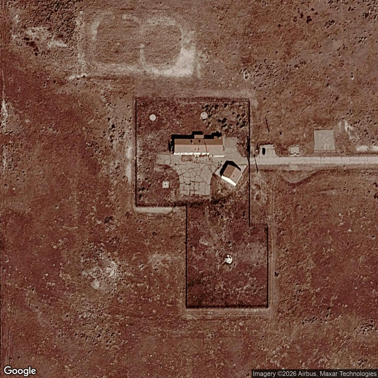 Current Google Satellite Image of Minuteman T-01 Missile Alert Facility and Tango Flight, Wyoming
