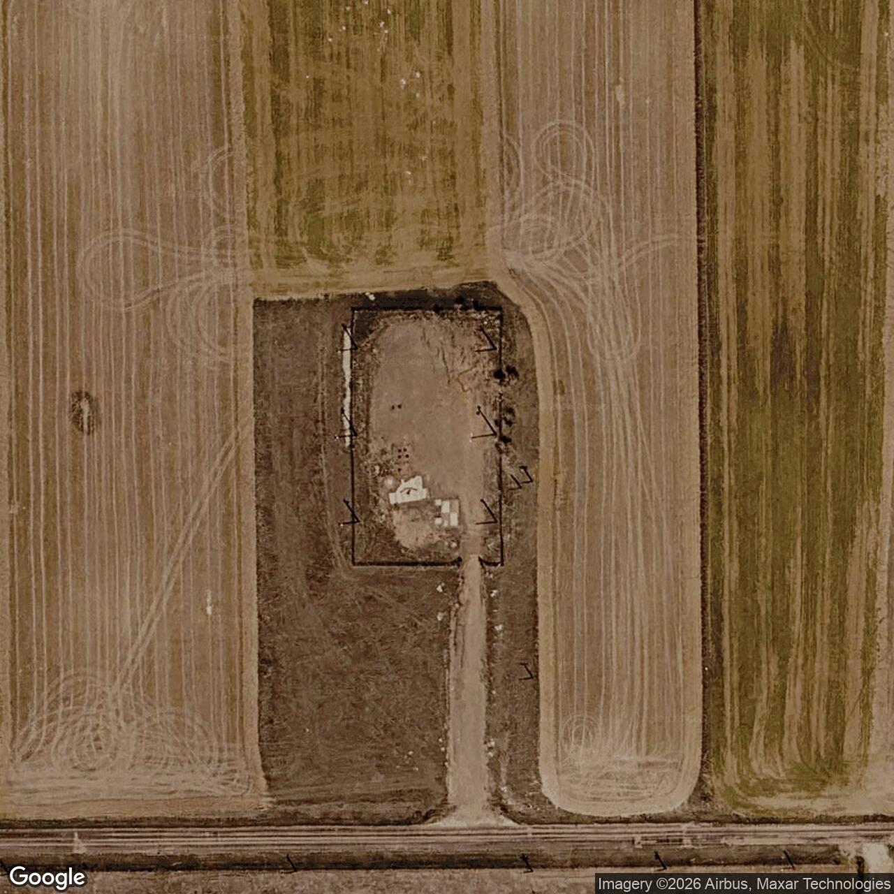 Current Google Satellite Image of Minuteman Launch Facility T-02, Wyoming