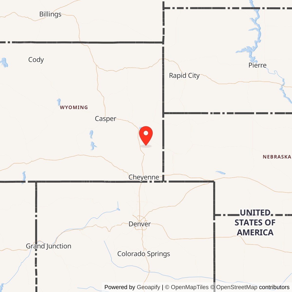 Map showing location of Minuteman Launch Facility T-03, Wyoming