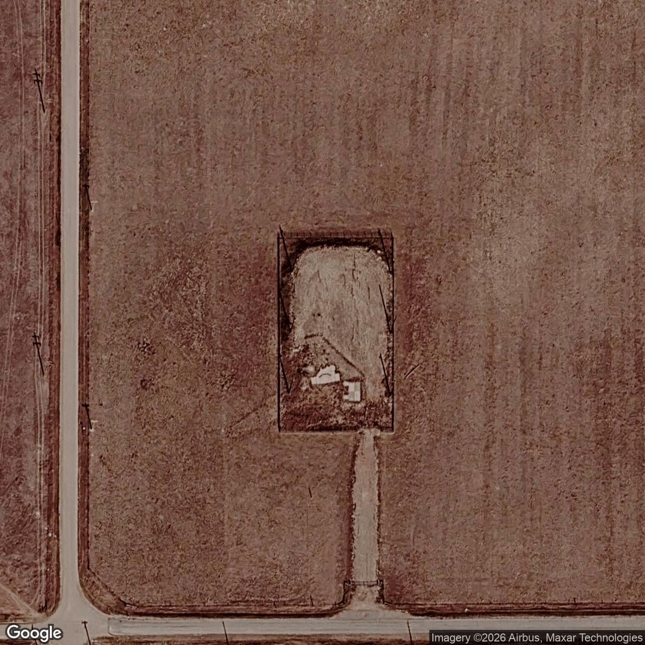 Current Google Satellite Image of Minuteman Launch Facility T-06, Wyoming