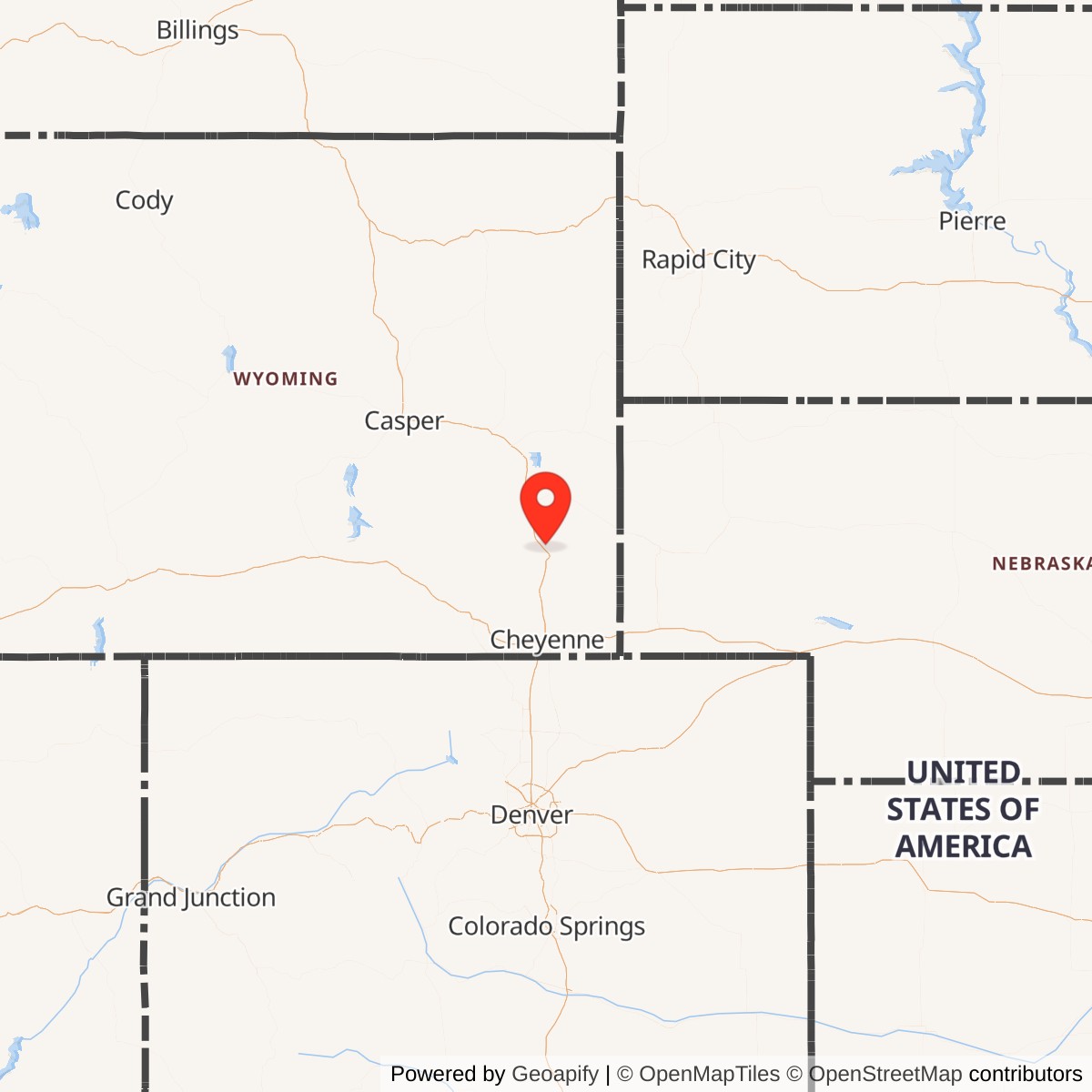 Map showing location of Minuteman Launch Facility T-07, Wyoming