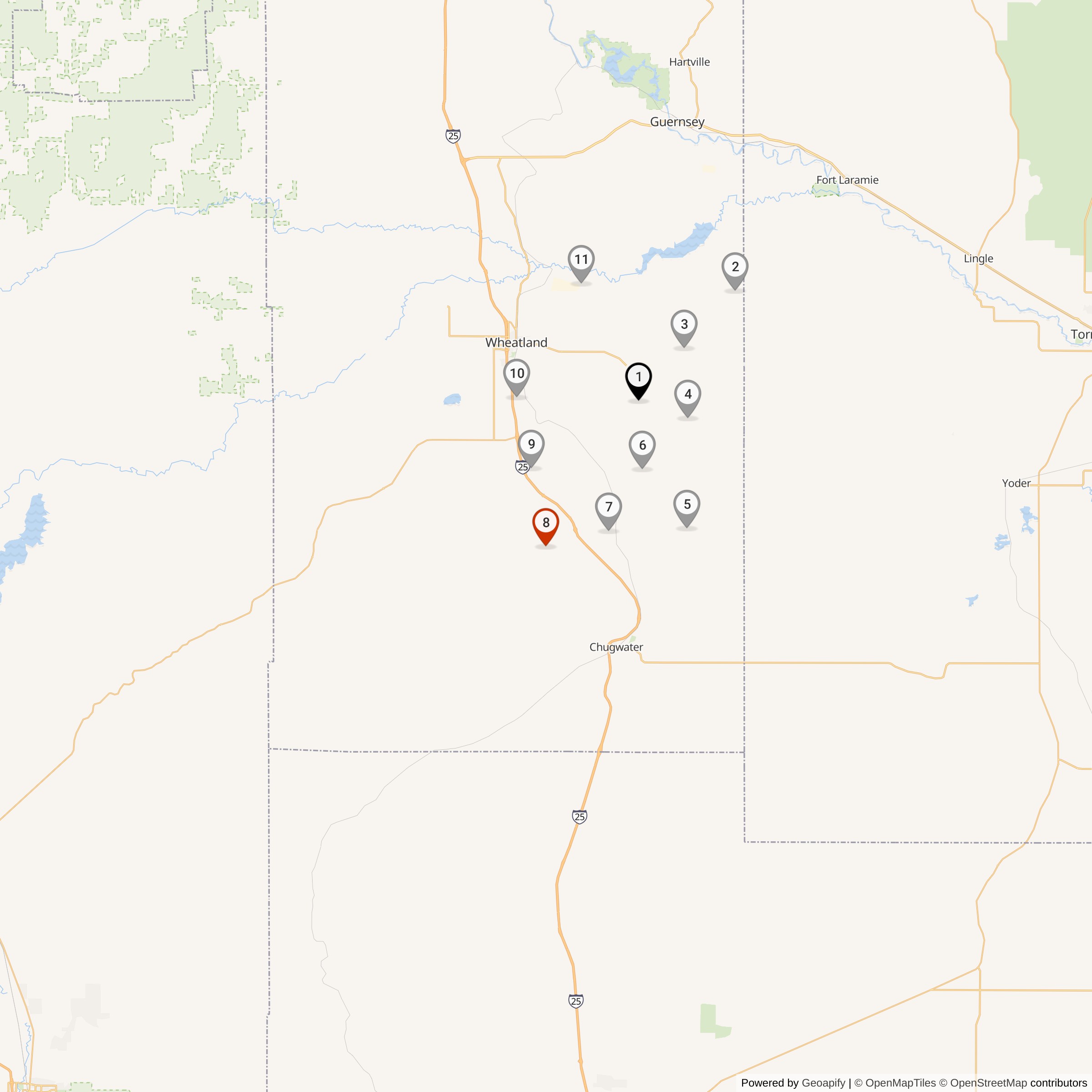 Map Showing Tango Flight Missile Silos & MAF Locations