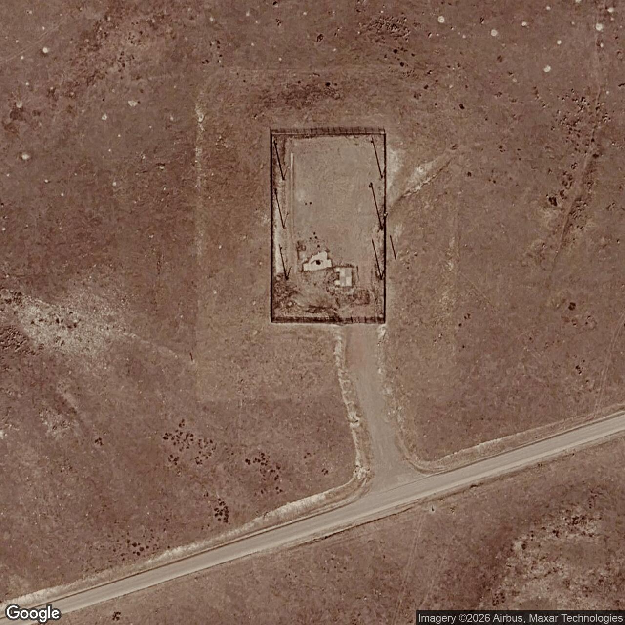 Current Google Satellite Image of Minuteman Launch Facility T-08, Wyoming