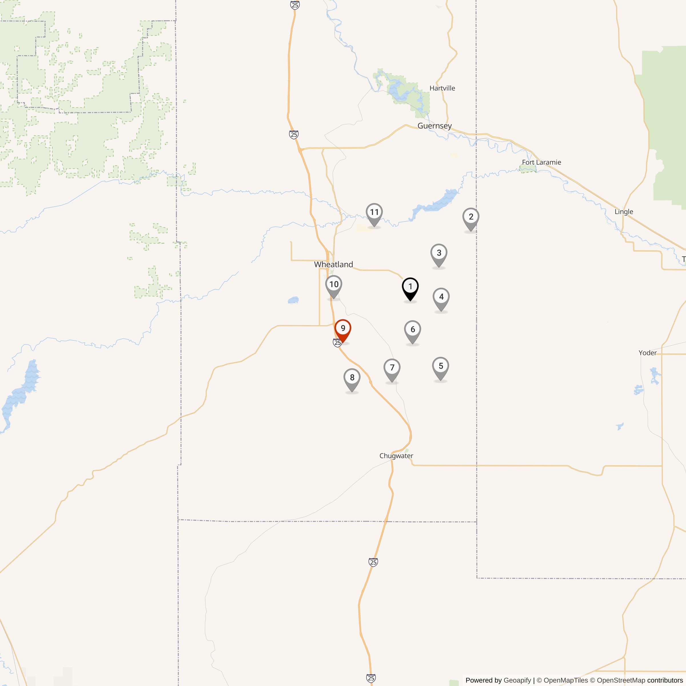 Map Showing Tango Flight Missile Silos & MAF Locations