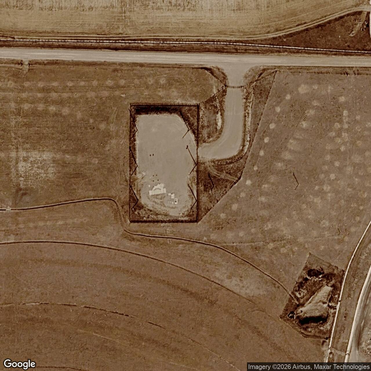 Current Google Satellite Image of Minuteman Launch Facility T-10, Wyoming