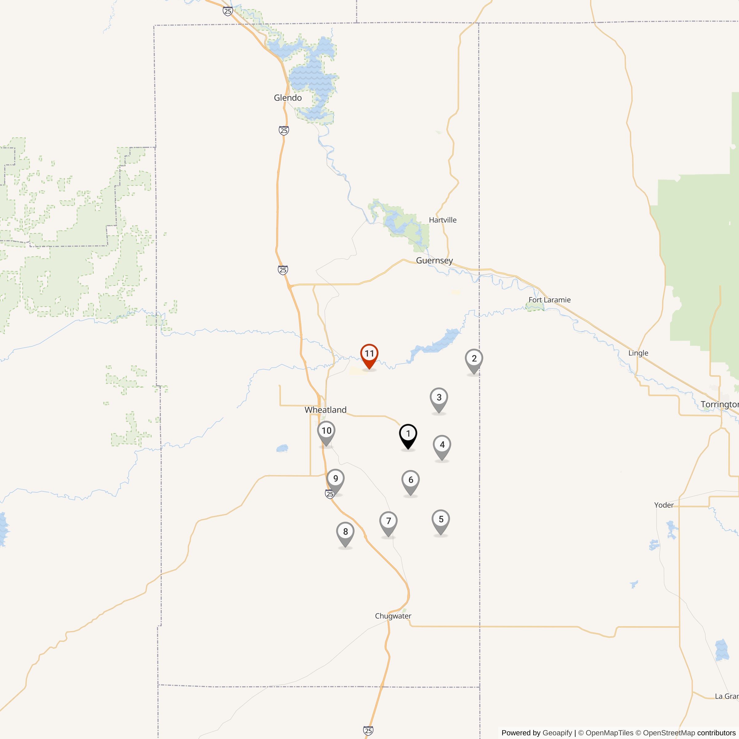 Map Showing Tango Flight Missile Silos & MAF Locations