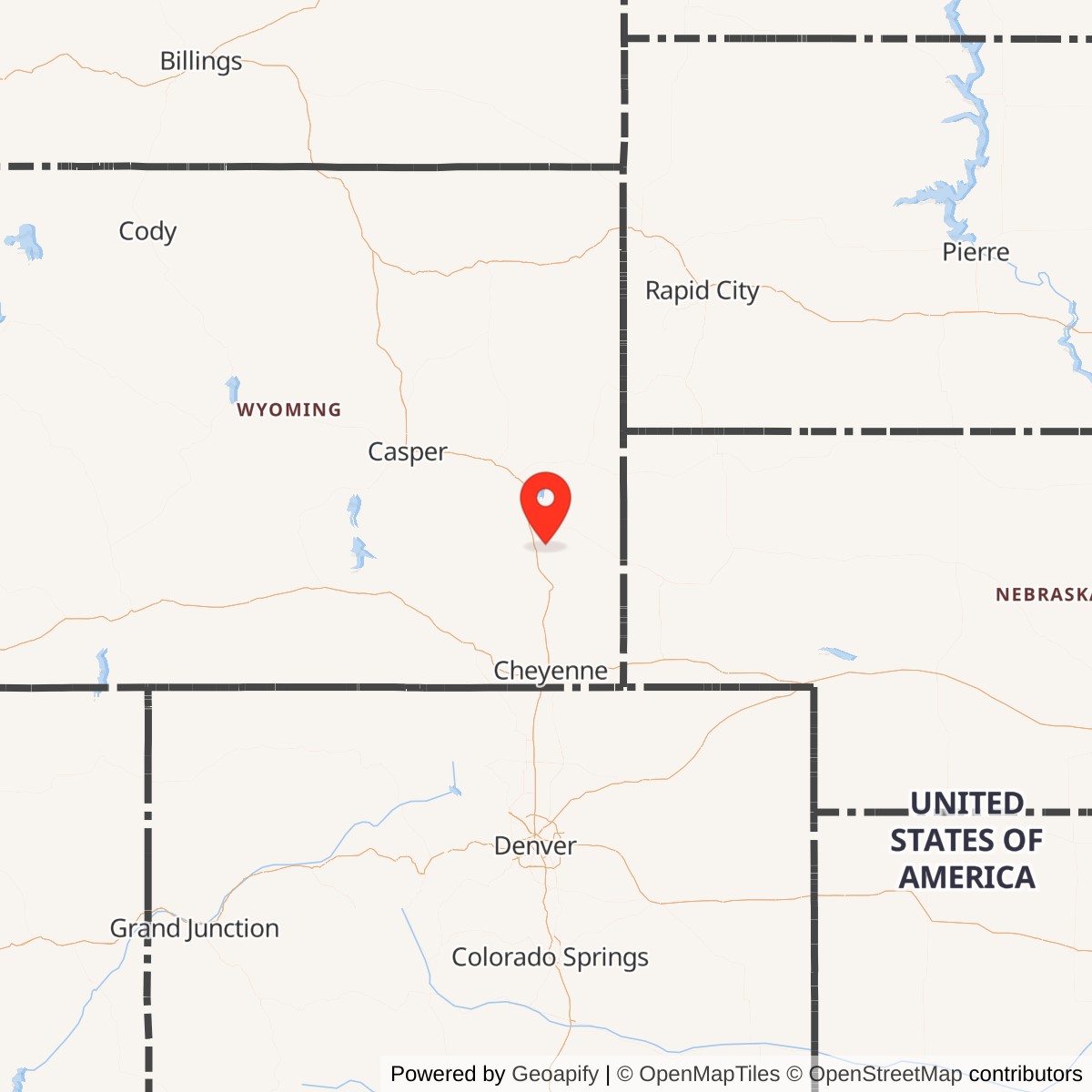 Map showing location of Minuteman Launch Facility T-11, Wyoming
