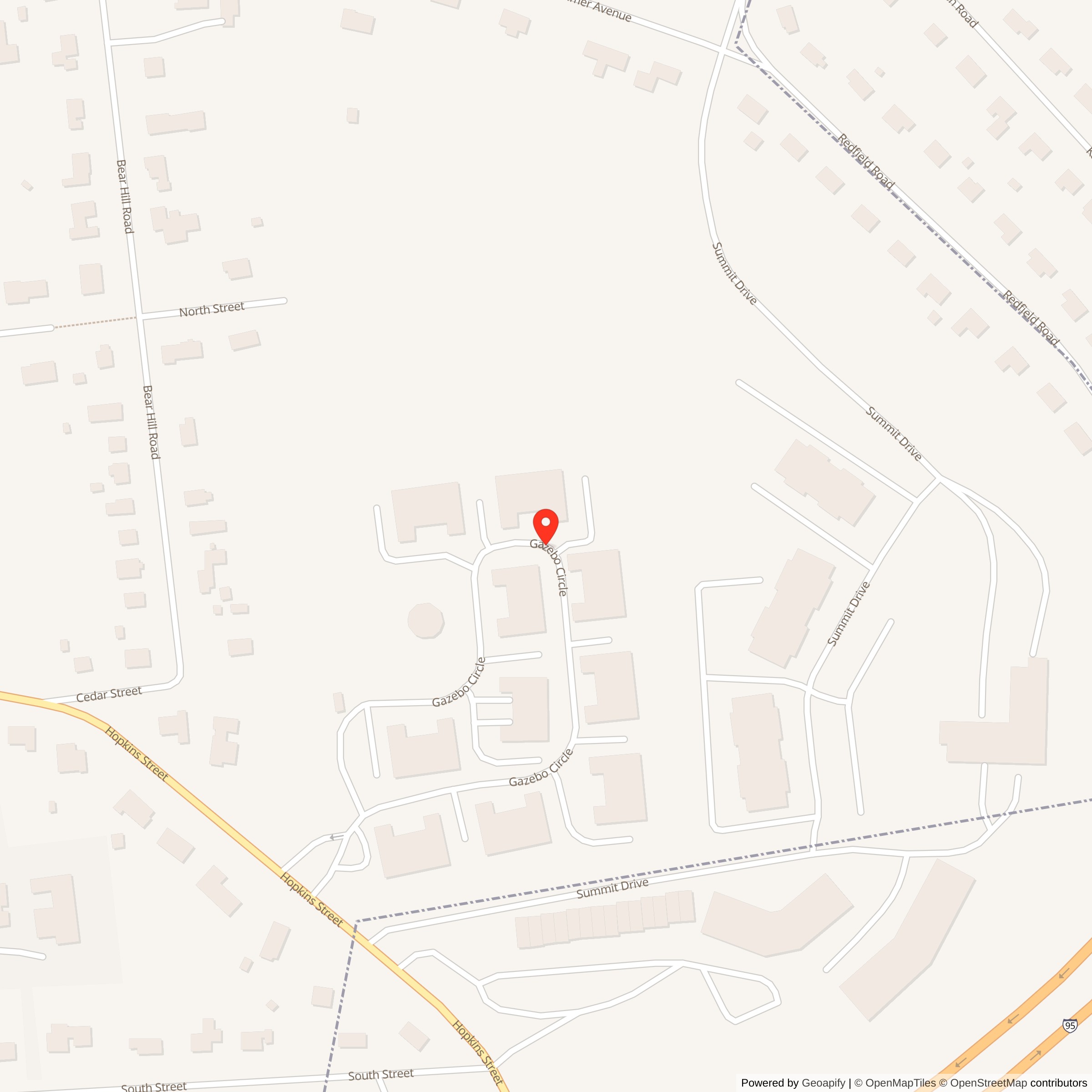 Map showing location of Nike Site B-03C, Massachusetts