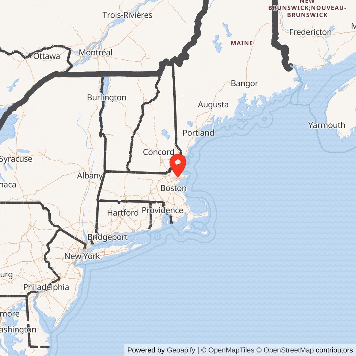 Map showing location of Nike Site B-15L, Massachusetts