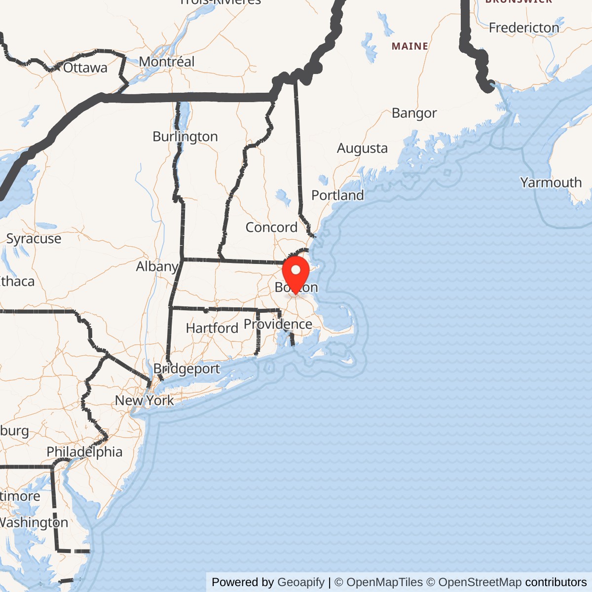 Map showing location of Nike Site B-55C, Massachusetts