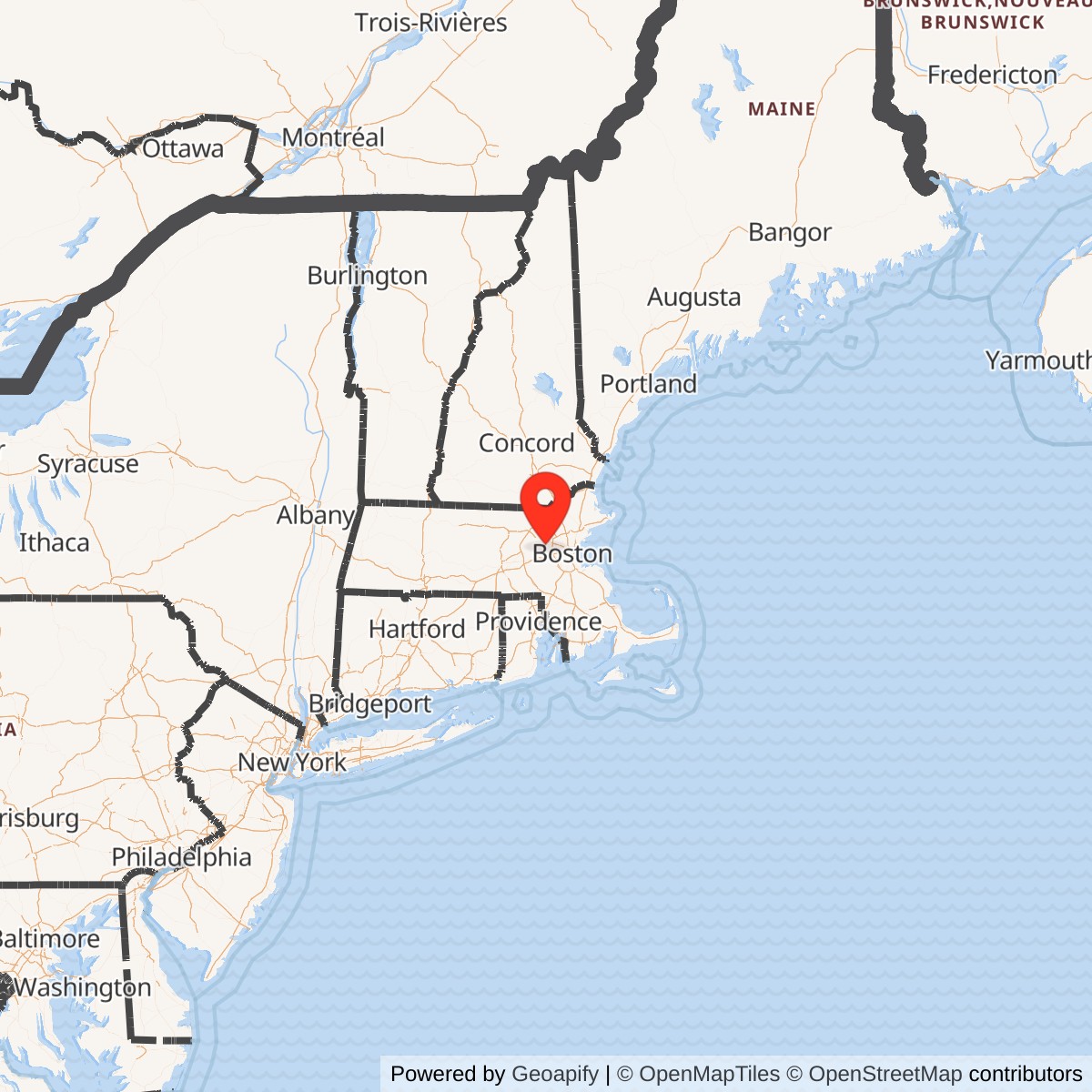Map showing location of Nike Site B-73C, Massachusetts
