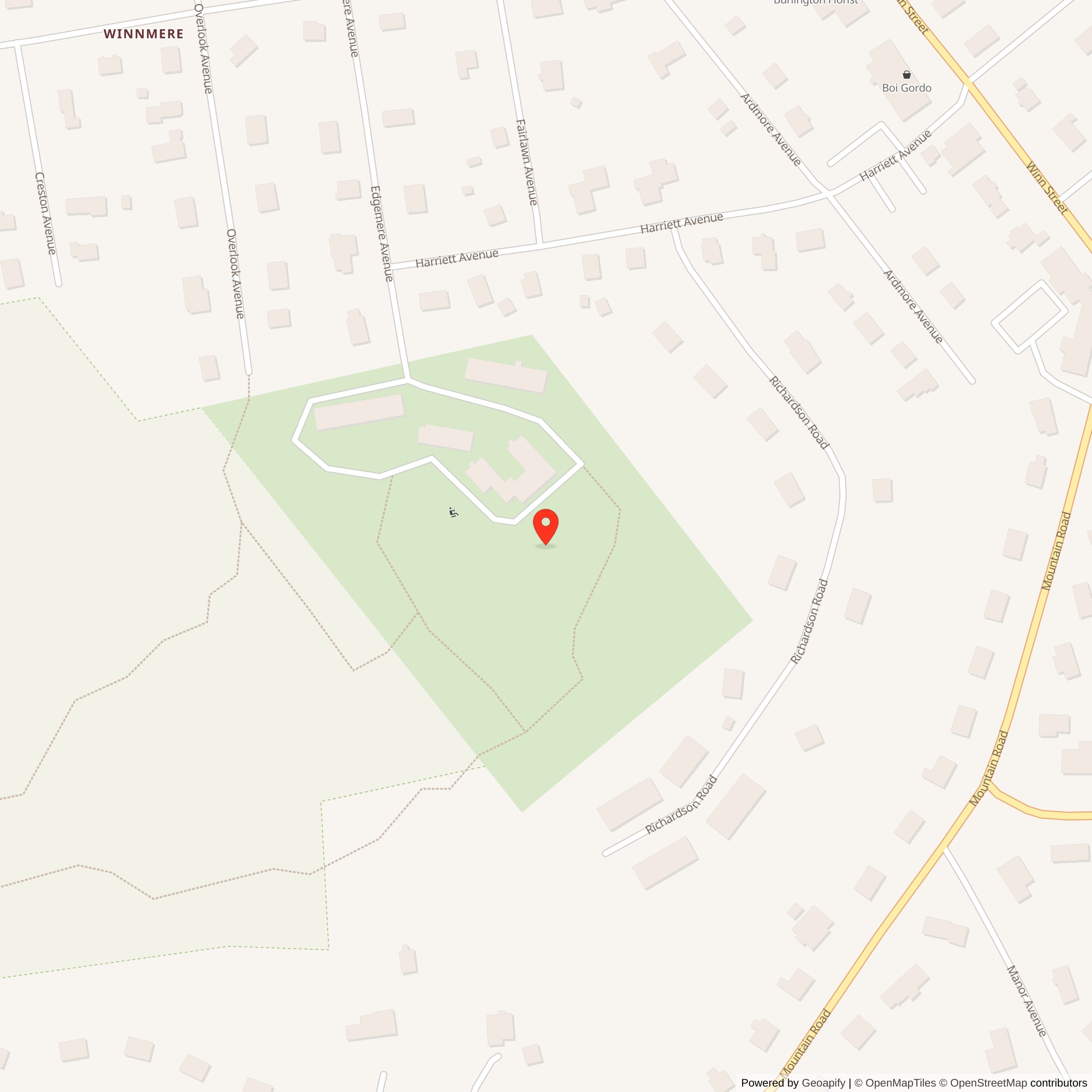 Map showing location of Nike Site B-84C, Massachusetts