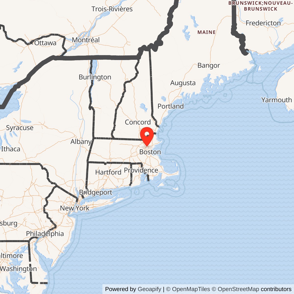 Map showing location of Nike Site B-84C, Massachusetts