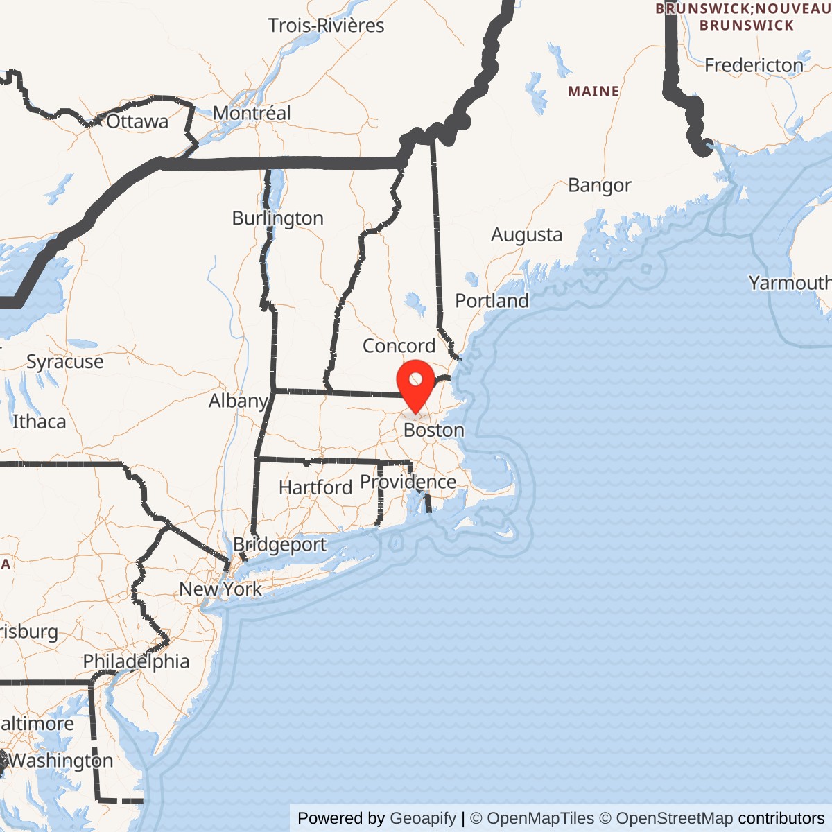 Map showing location of Nike Site B-85C, Massachusetts