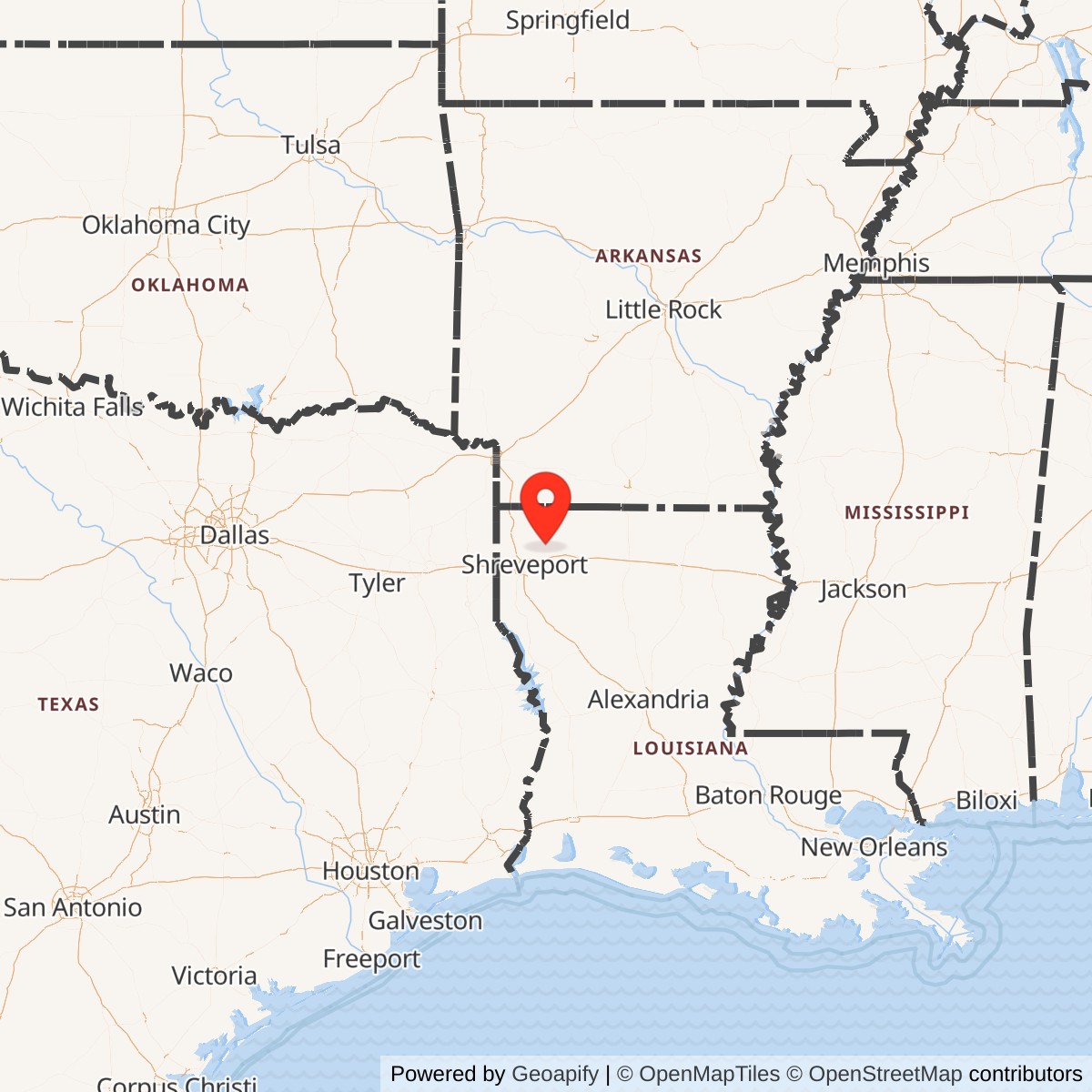 Map showing location of Nike Site BD-10C, Louisiana