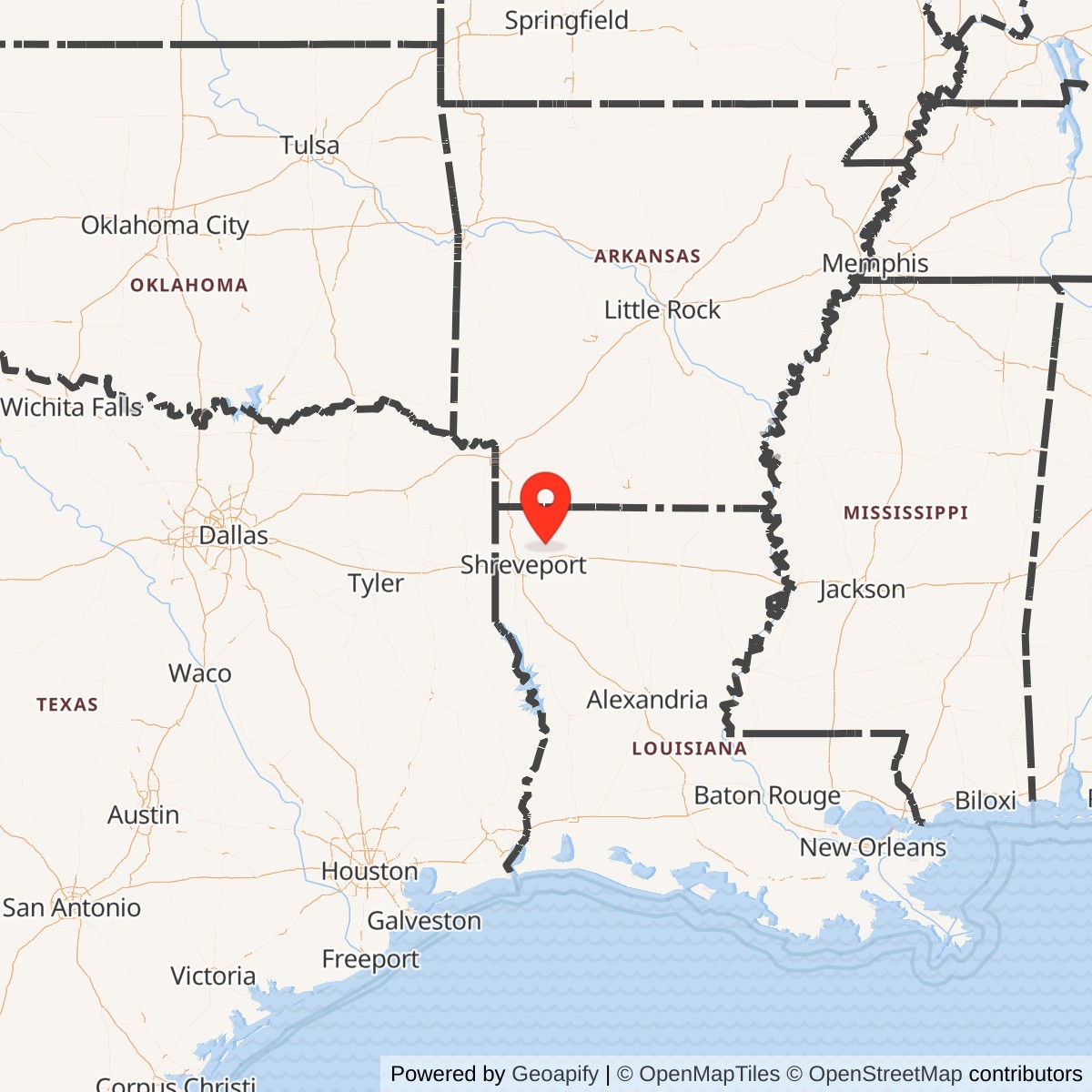 Map showing location of Nike Site BD-10L, Louisiana