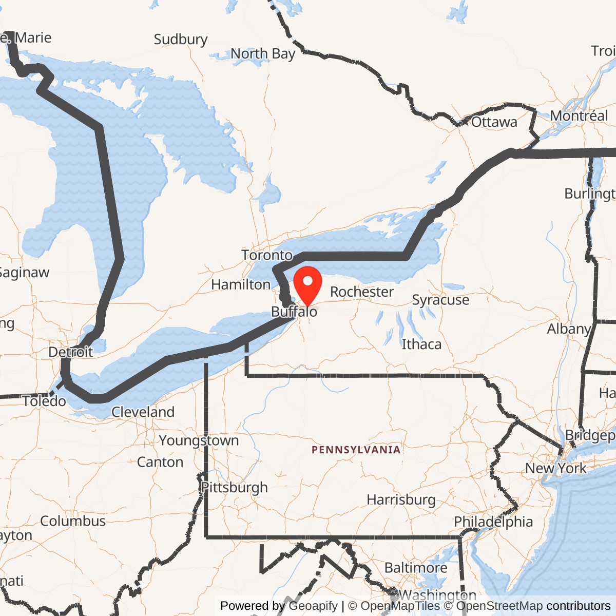 Map showing location of Nike Site BU-18 IFC, New York