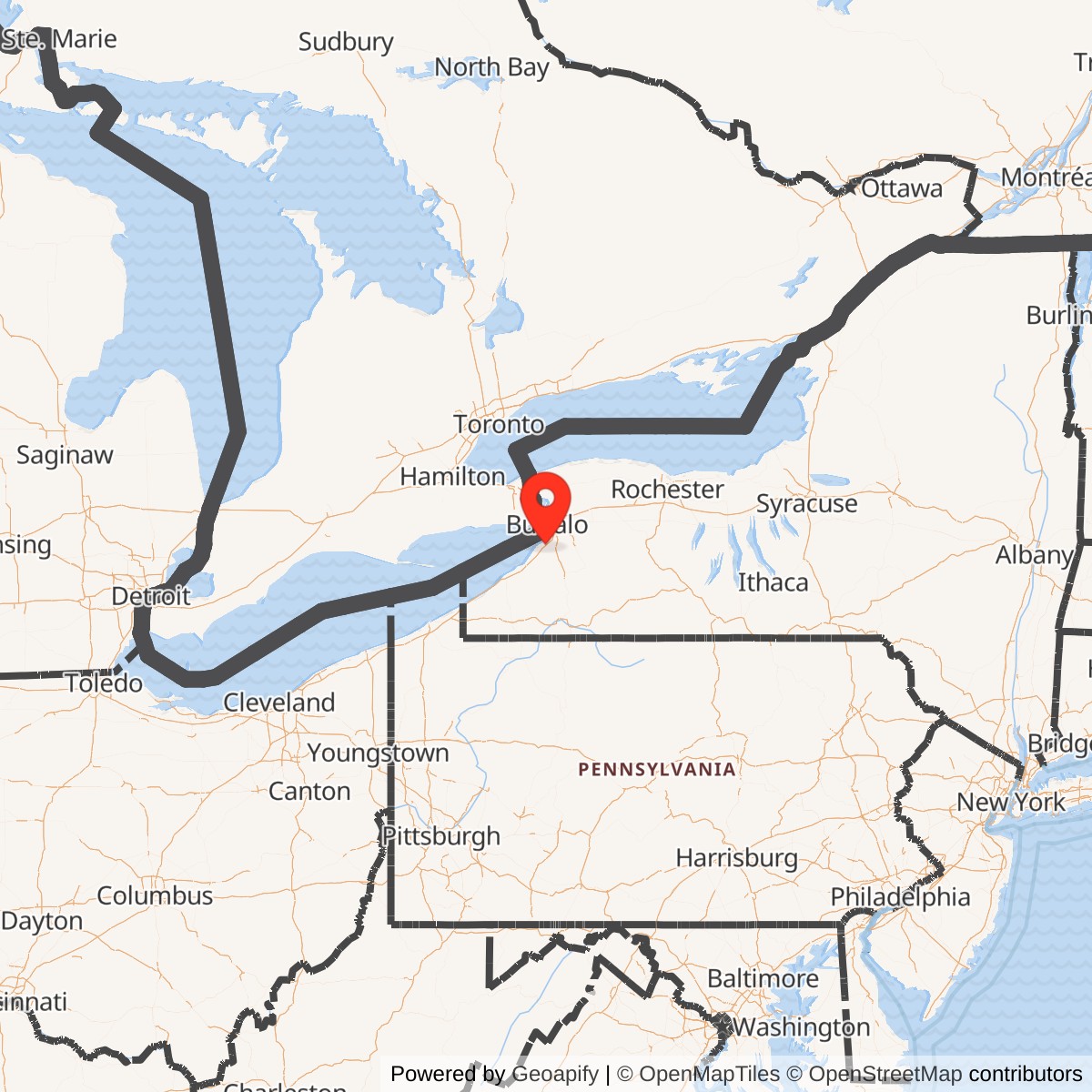 Map showing location of Nike Site BU-52 IFC #2, New York