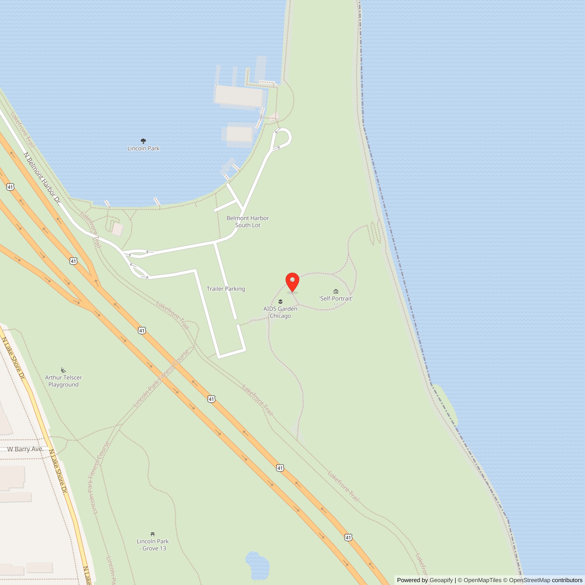 Map showing location of Nike Site C-03 Launcher, Montrose/Belmont Illinois