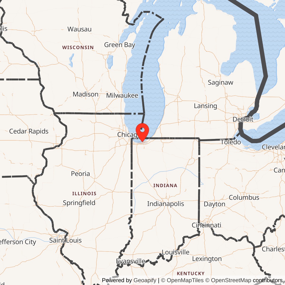 Map showing location of Nike Site C-32 IFC, Porter Indiana