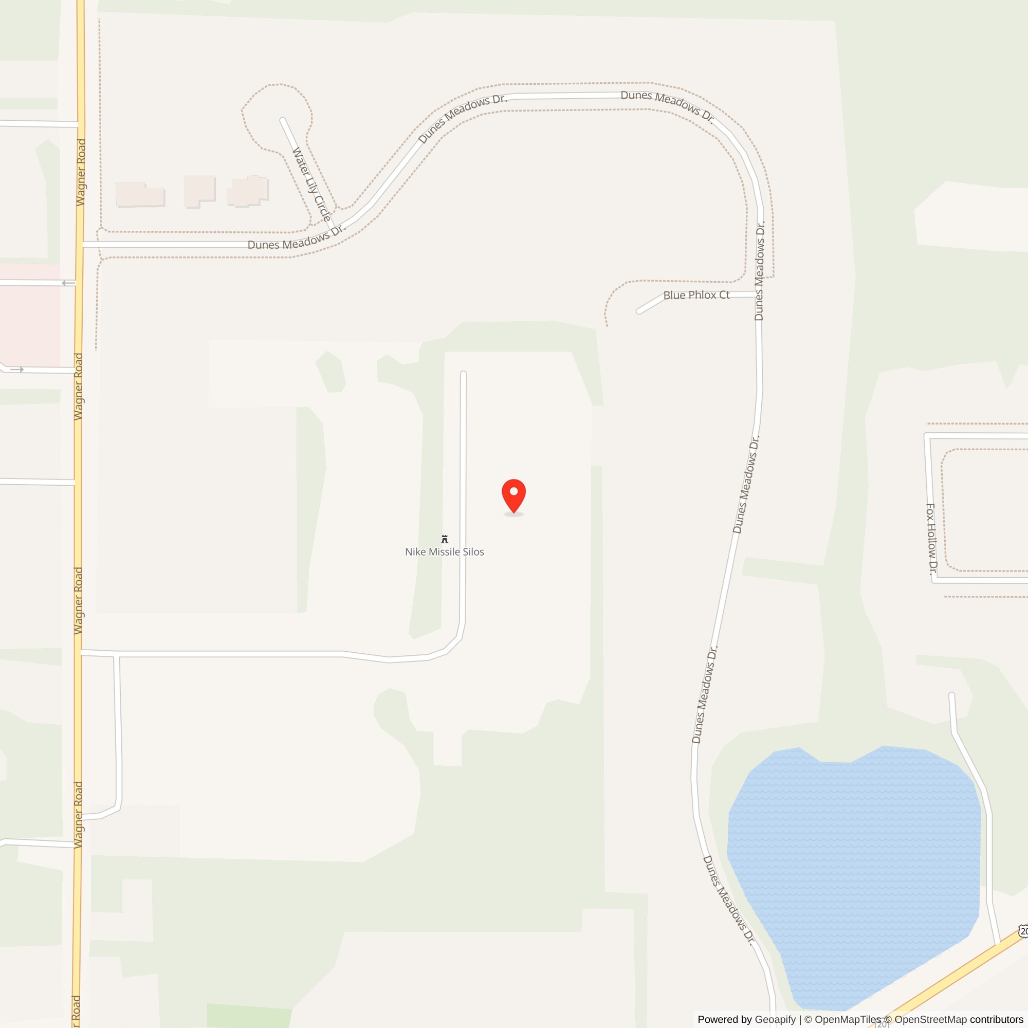 Map showing location of Nike Site C-32 Launcher, Porter Indiana